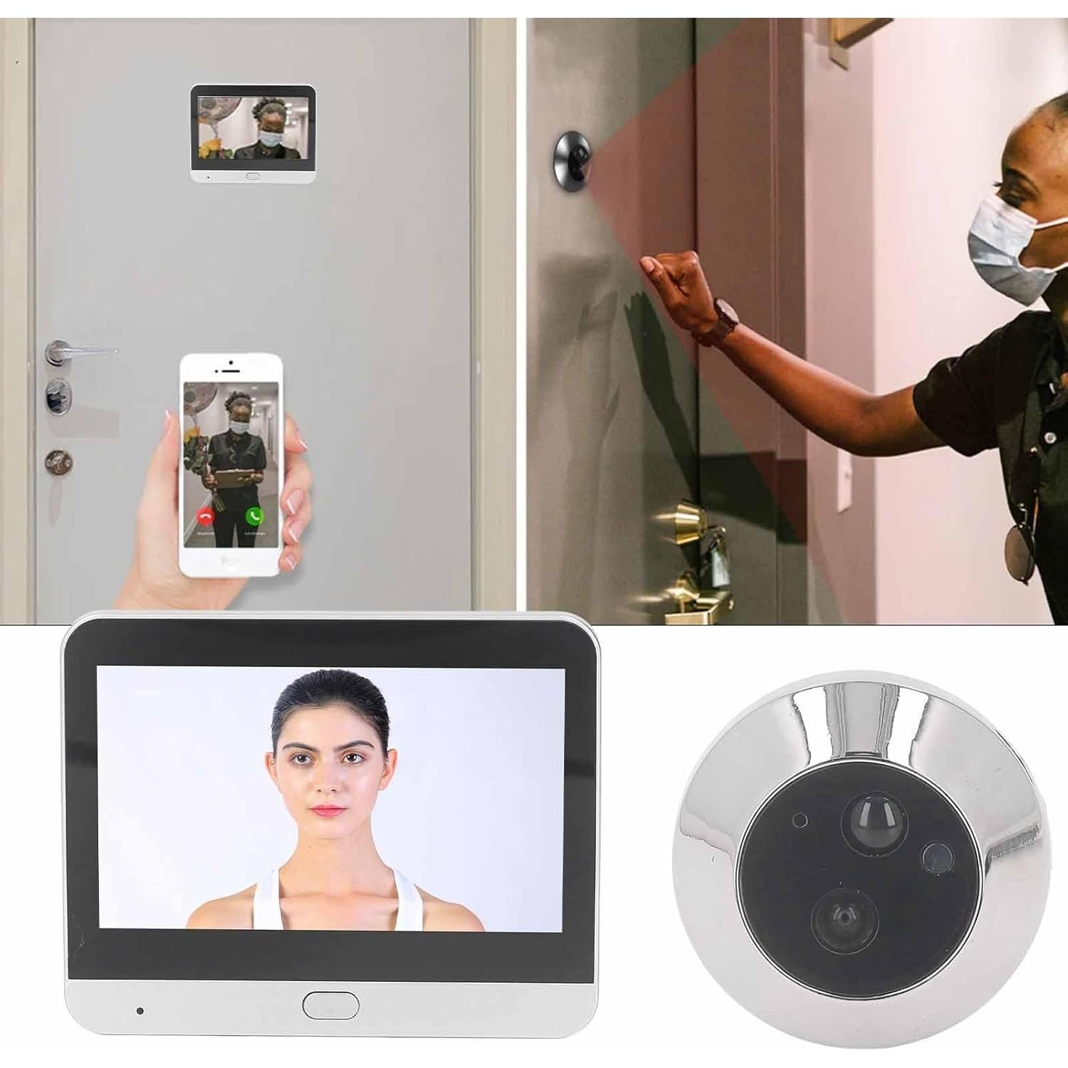 Cámara de Mirilla Yunir SY 36 1080P con Intercomunicador