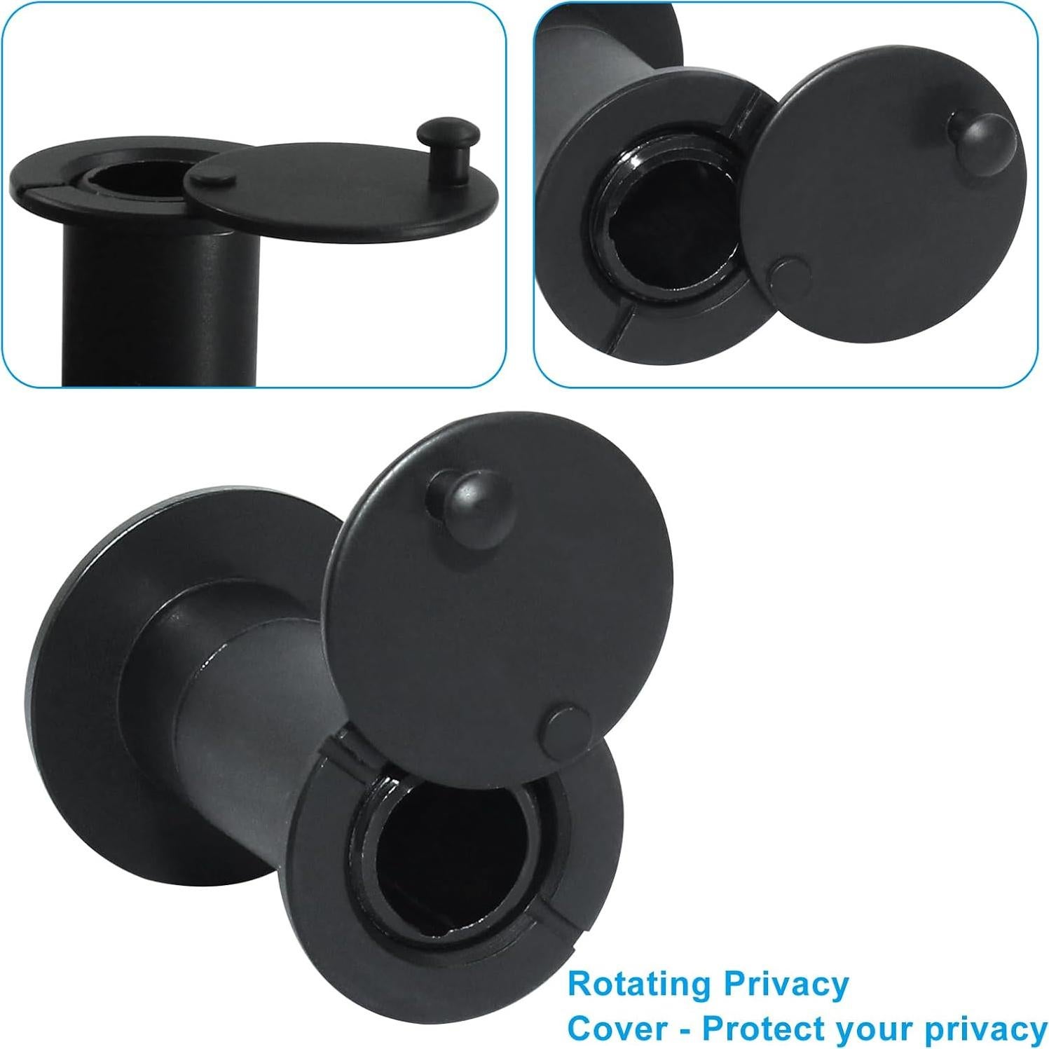 Mirilla de Privacidad Giratoria Seimneire - 220° - Negro - 2 Piezas