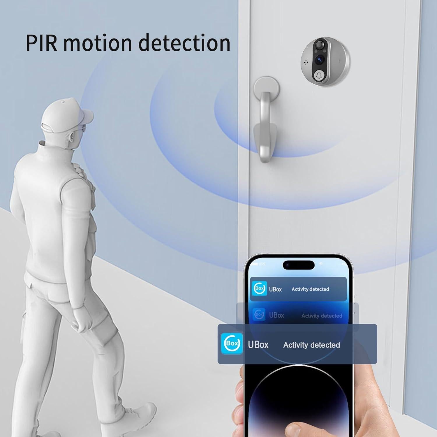 Cámara de Visor de Puerta Inteligente Cawhum 1080P HD WiFi