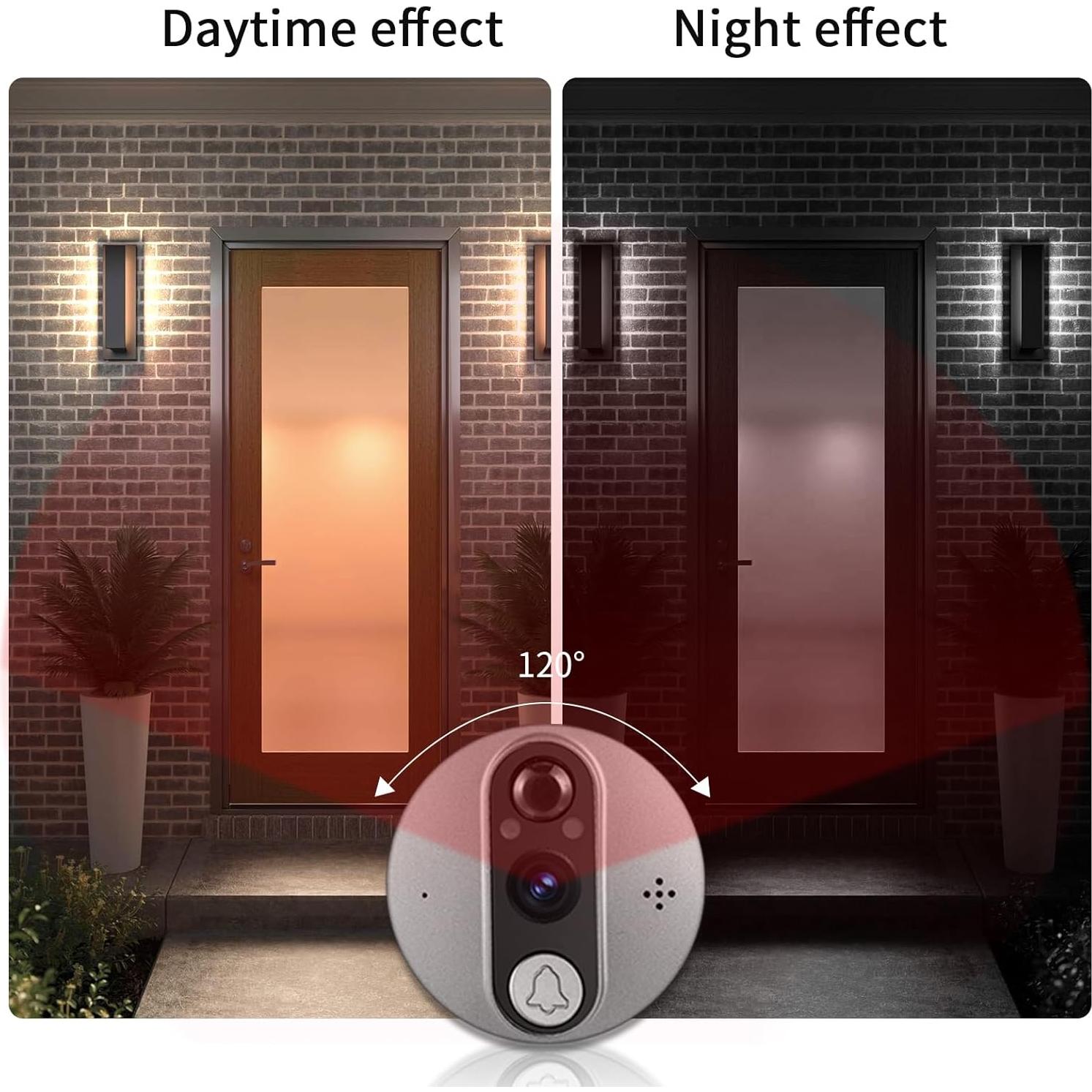 Cámara de Visor de Puerta Inteligente Cawhum 1080P HD WiFi