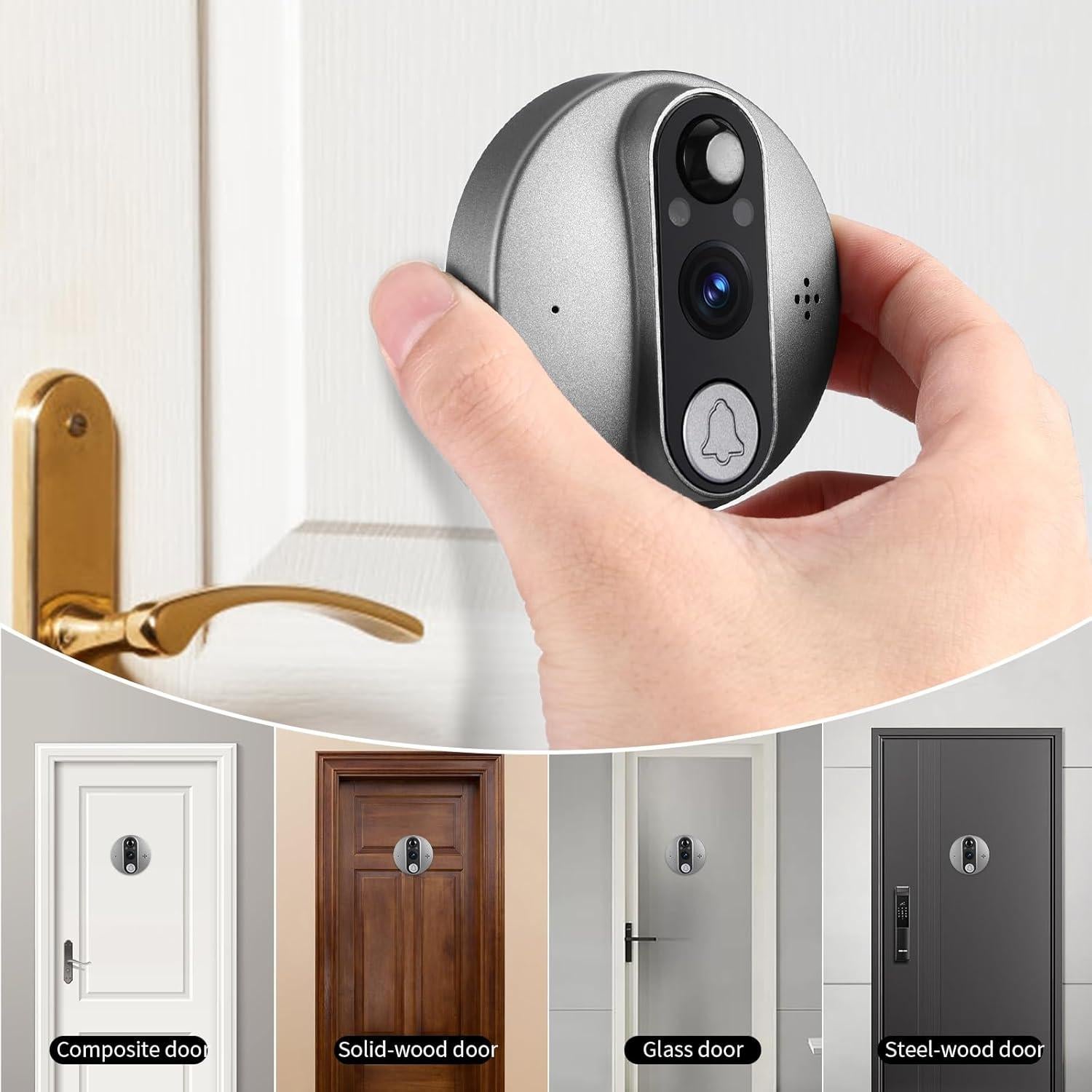 Cámara de Visor de Puerta Inteligente Cawhum 1080P HD WiFi