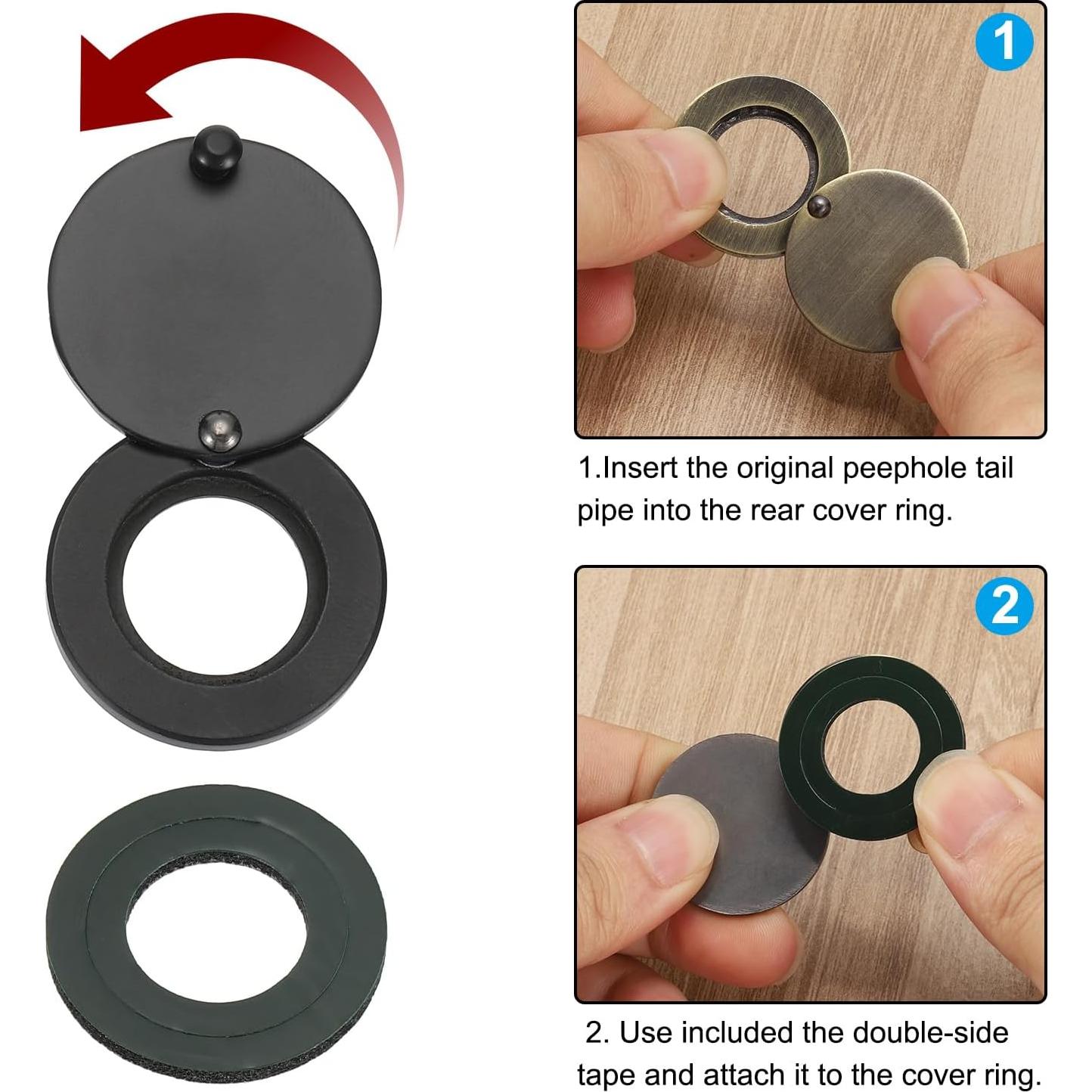 Cubierta de Mirilla PATIKIL 16mm Cobre Negro Mate Seguridad