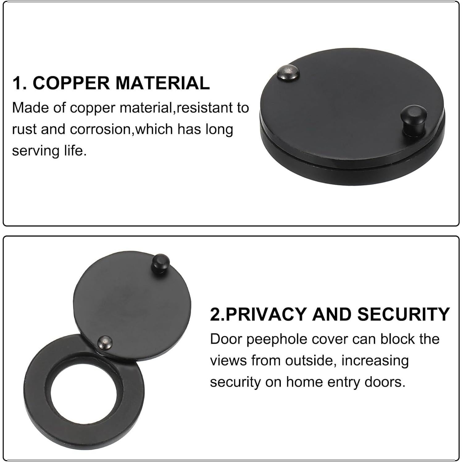 Cubierta de Mirilla PATIKIL 16mm Cobre Negro Mate Seguridad