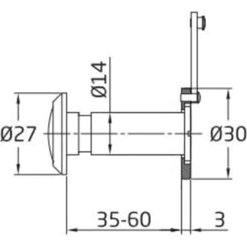 Mirilla de Super Ángulo Amig para Puertas 35-60 mm Cromo Mate