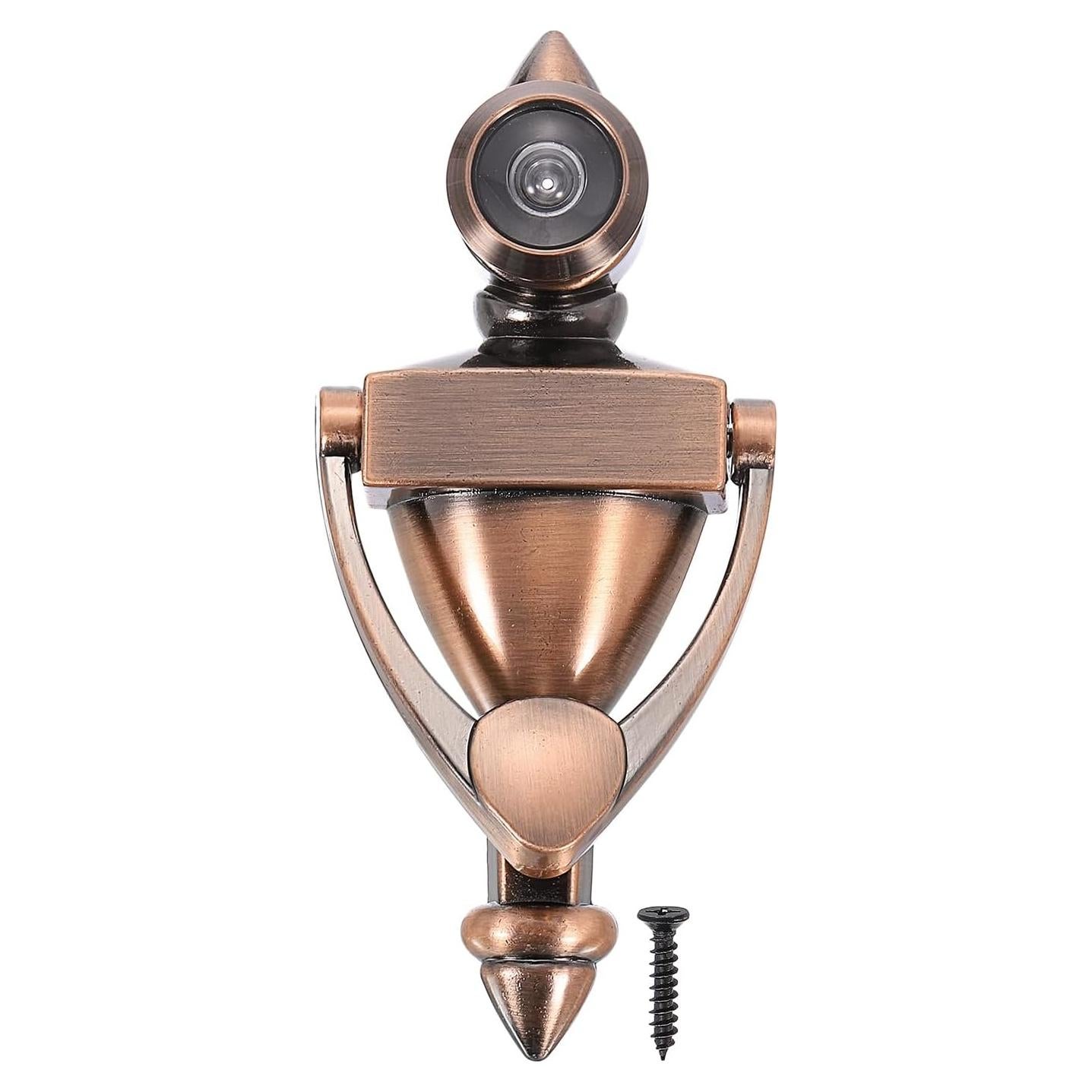 Tirador de puerta con visor PATIKIL 180° Bronce Rojo