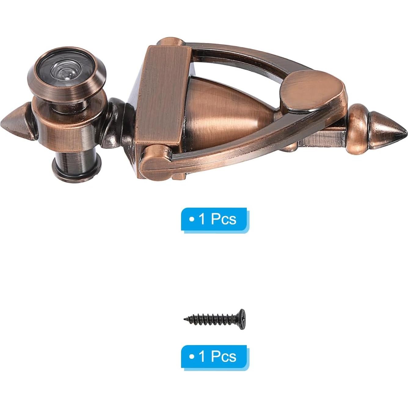 Tirador de puerta con visor PATIKIL 180° Bronce Rojo