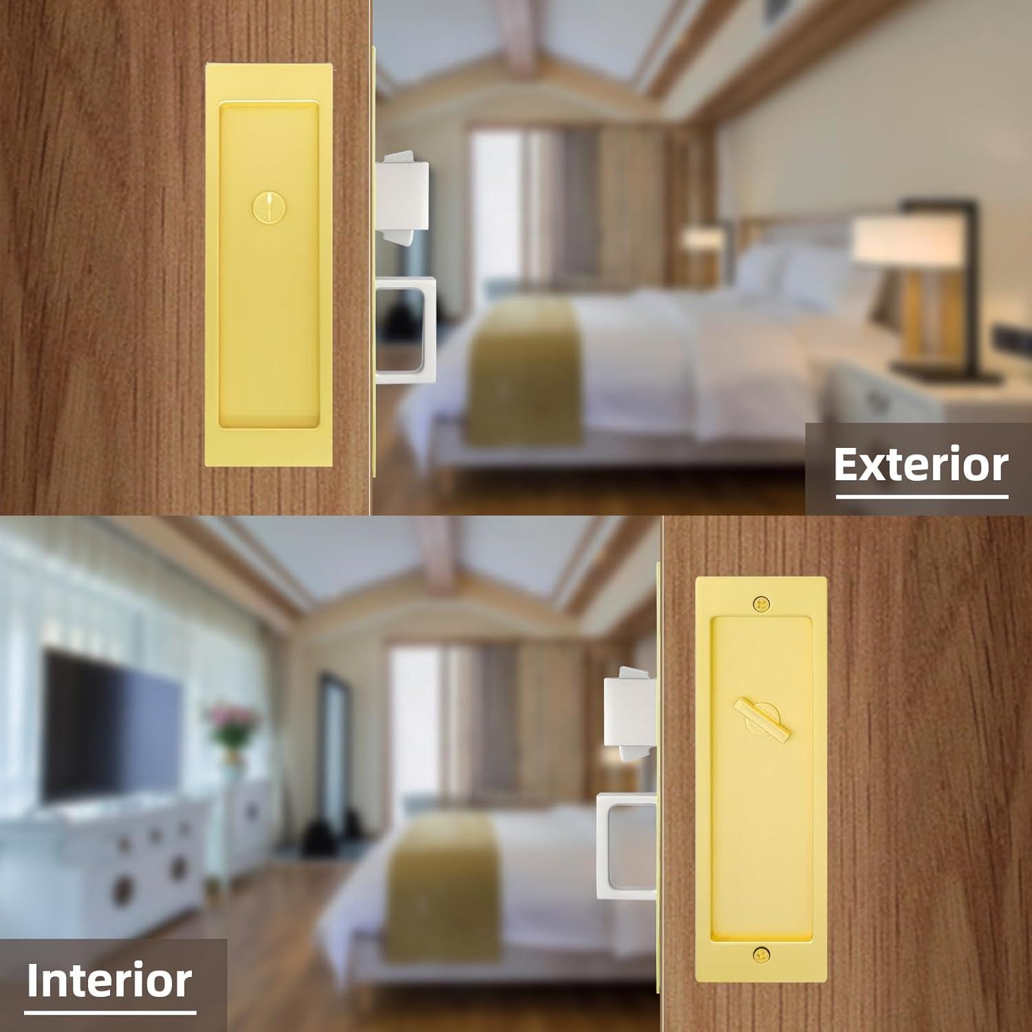 Cerradura de Privacidad Senharvest para Puerta Corredera Oro