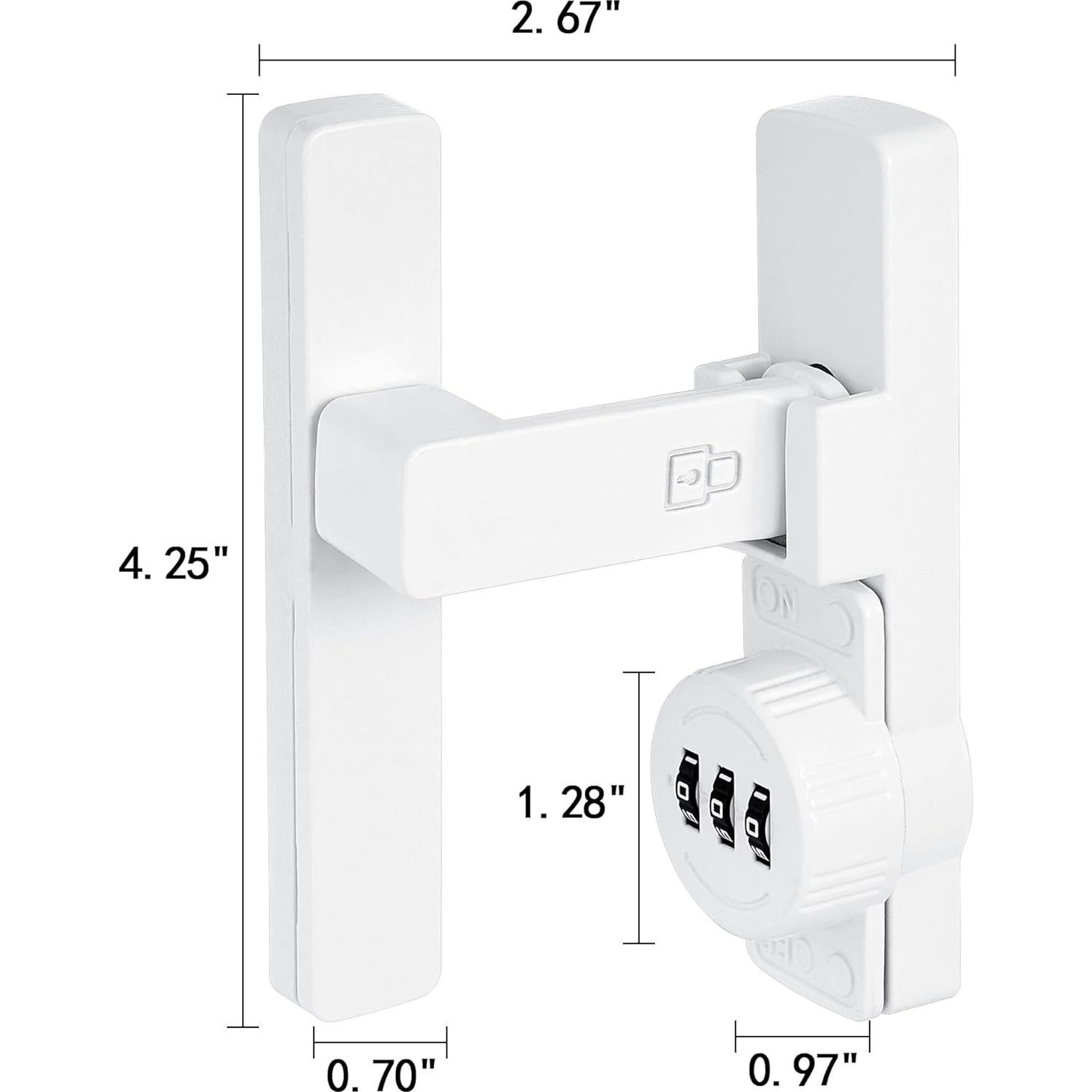 Cerradura de puerta de granero INIRET mecánica 3 dígitos blanca