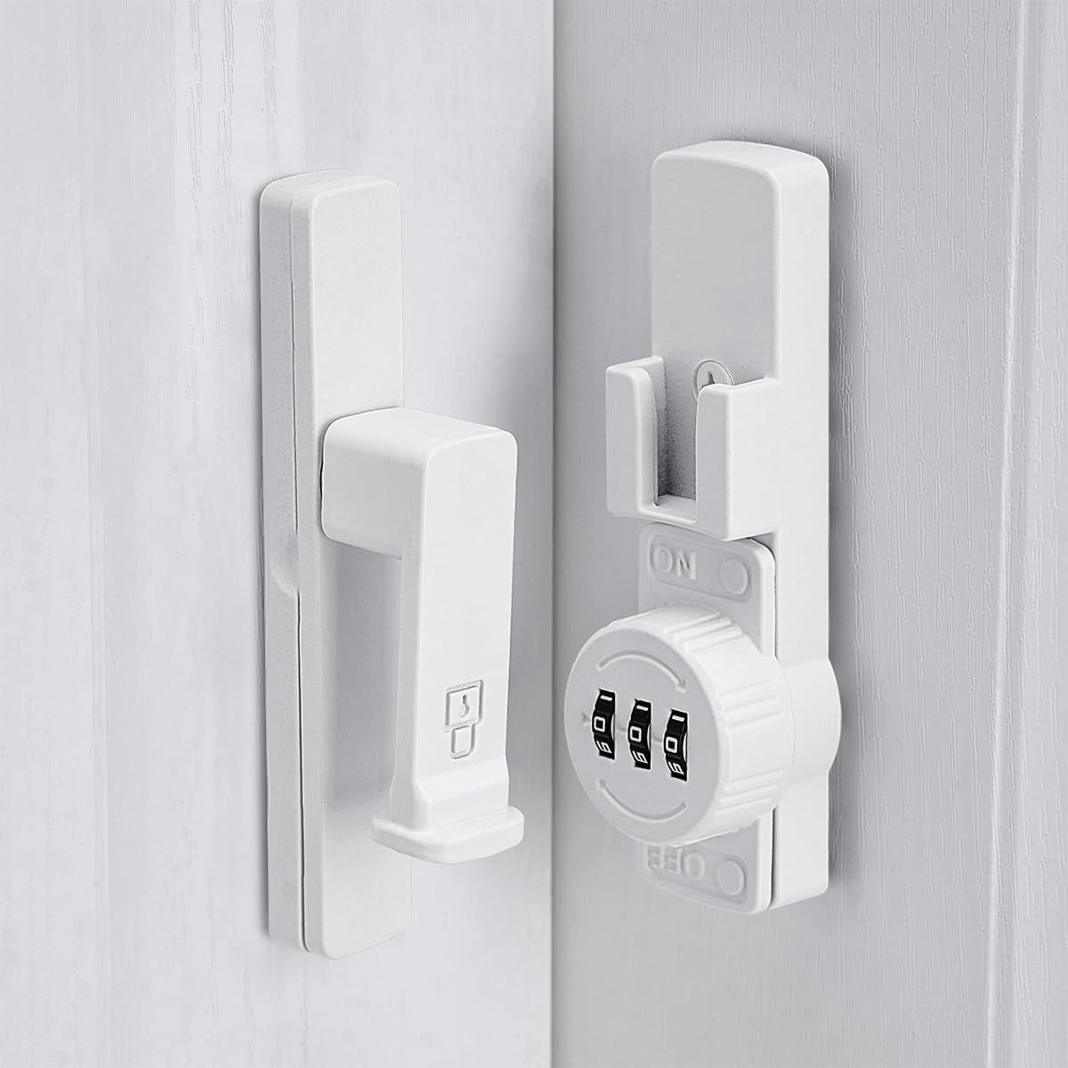 Cerradura de puerta de granero INIRET mecánica 3 dígitos blanca