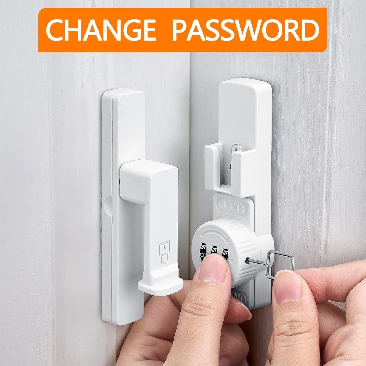 Cerradura de puerta de granero INIRET mecánica 3 dígitos blanca