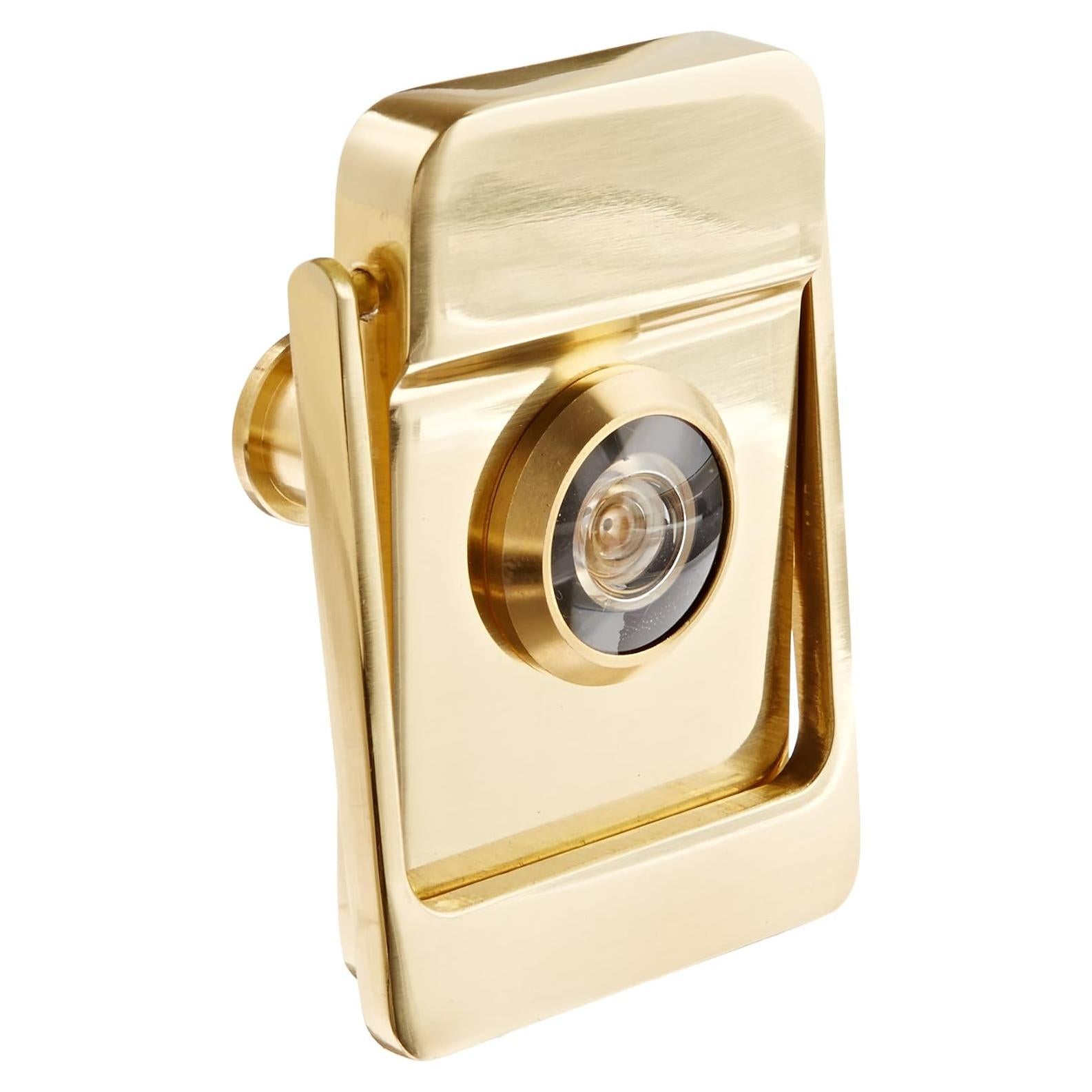 Tocador de puerta de latón Rockwood 614V.3 con visor 5.4x7.6cm