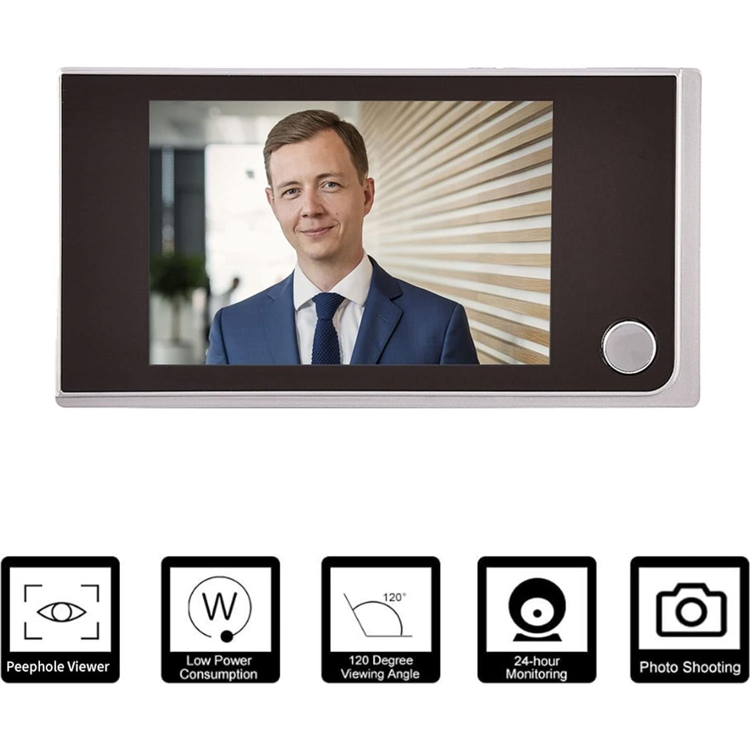 Visor Digital de Ojo de Puerta Zerone 3.5" HD 480x320p 120°