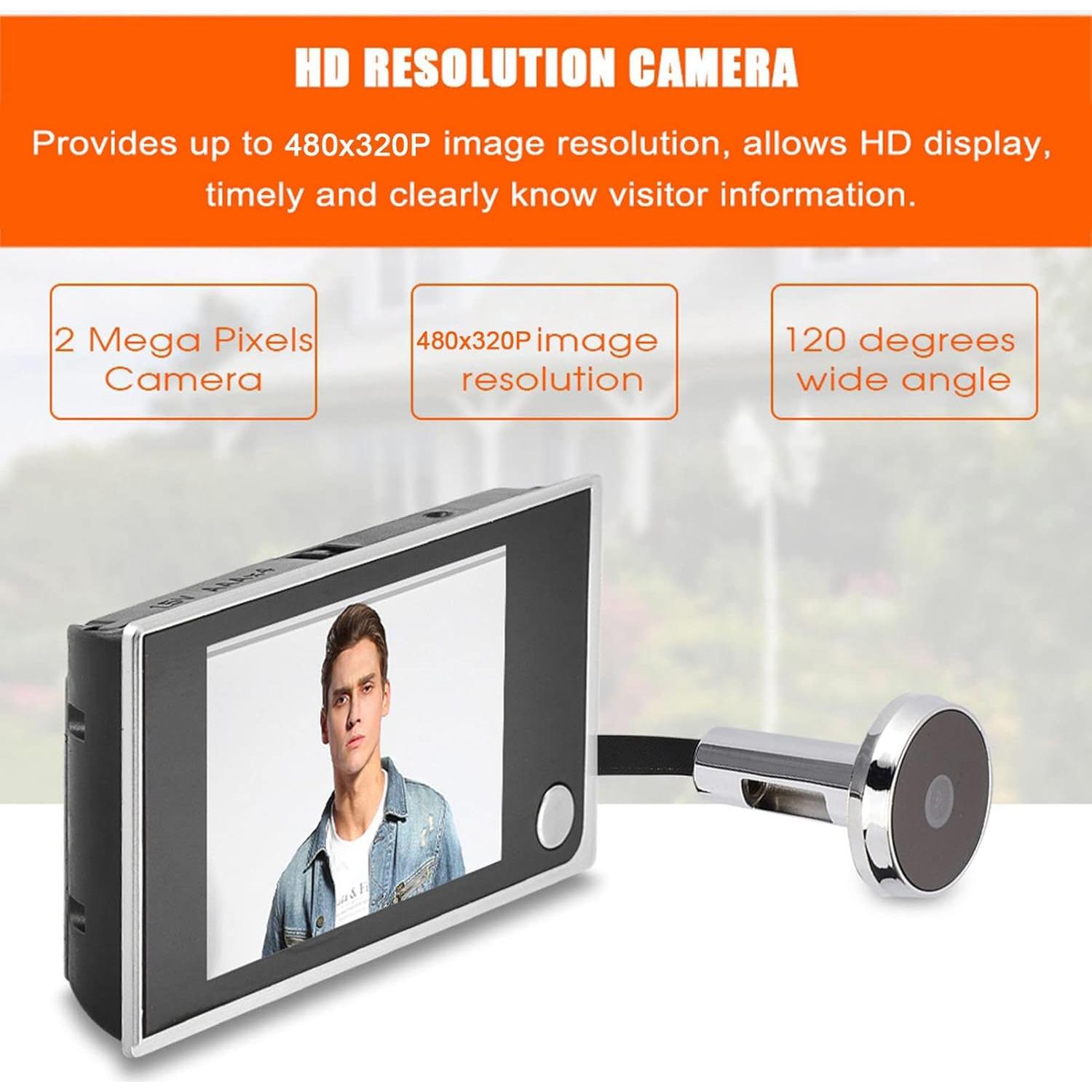 Visor Digital de Ojo de Puerta Zerone 3.5" HD 480x320p 120°