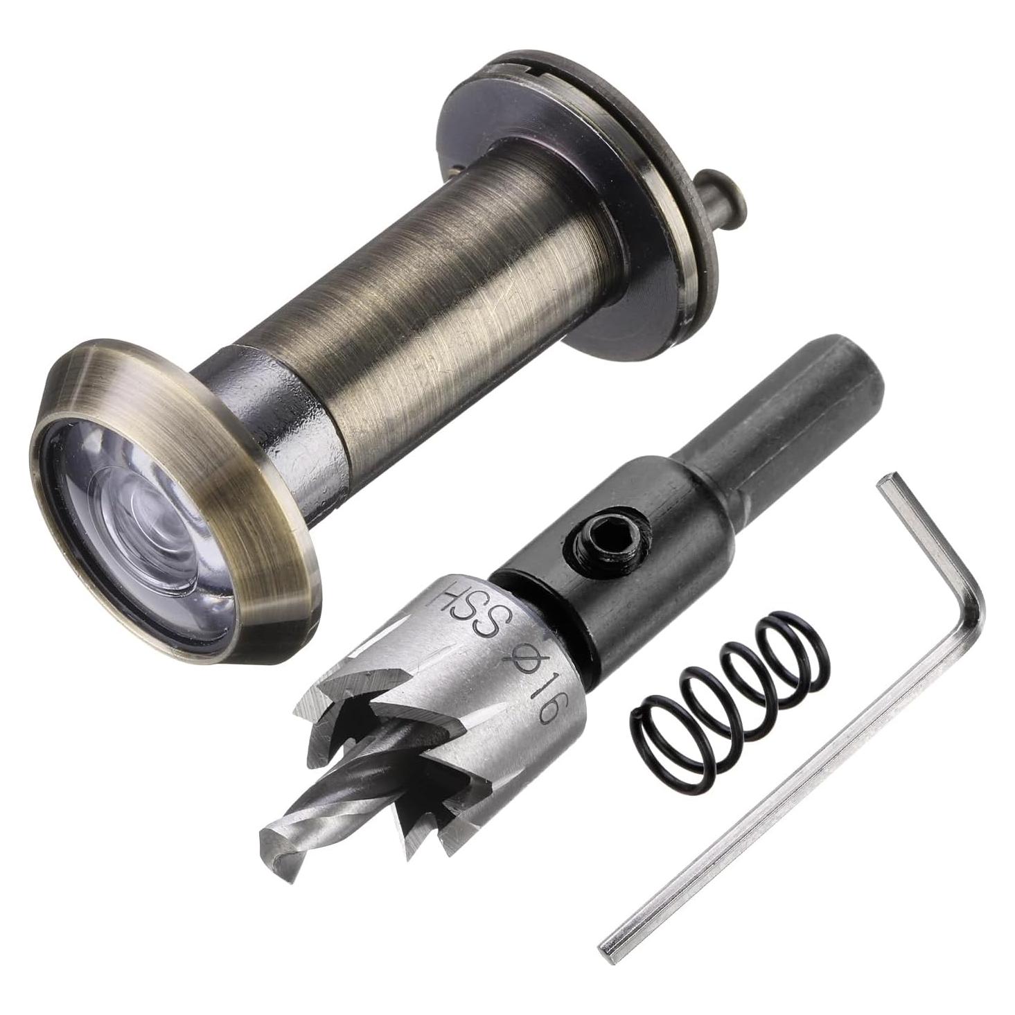 Mirilla de puerta PATIKIL 14mm bronce con cubierta privacidad