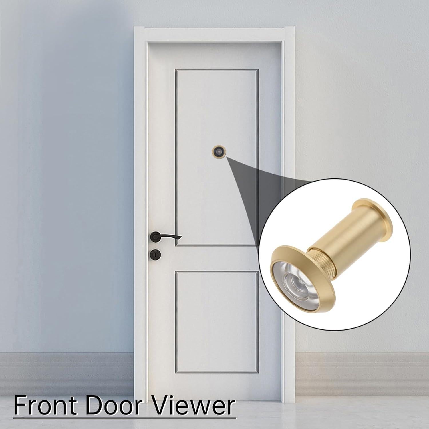 Mirilla de Puerta Dorado Satinado 200 Grados con Broca 16mm