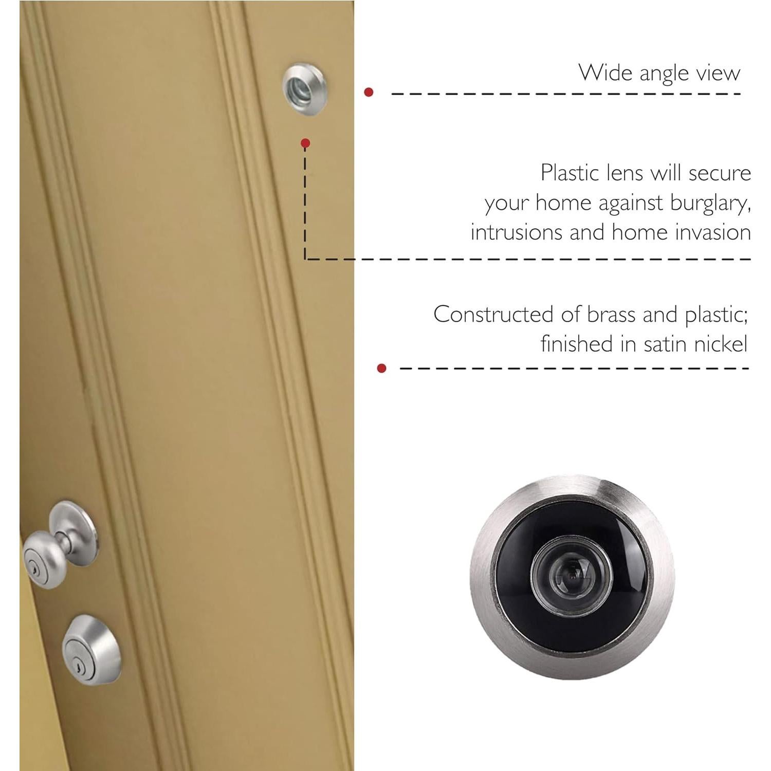 Mirador de Puerta Ajustable Design House 188870 2-Pack Níquel Satinado