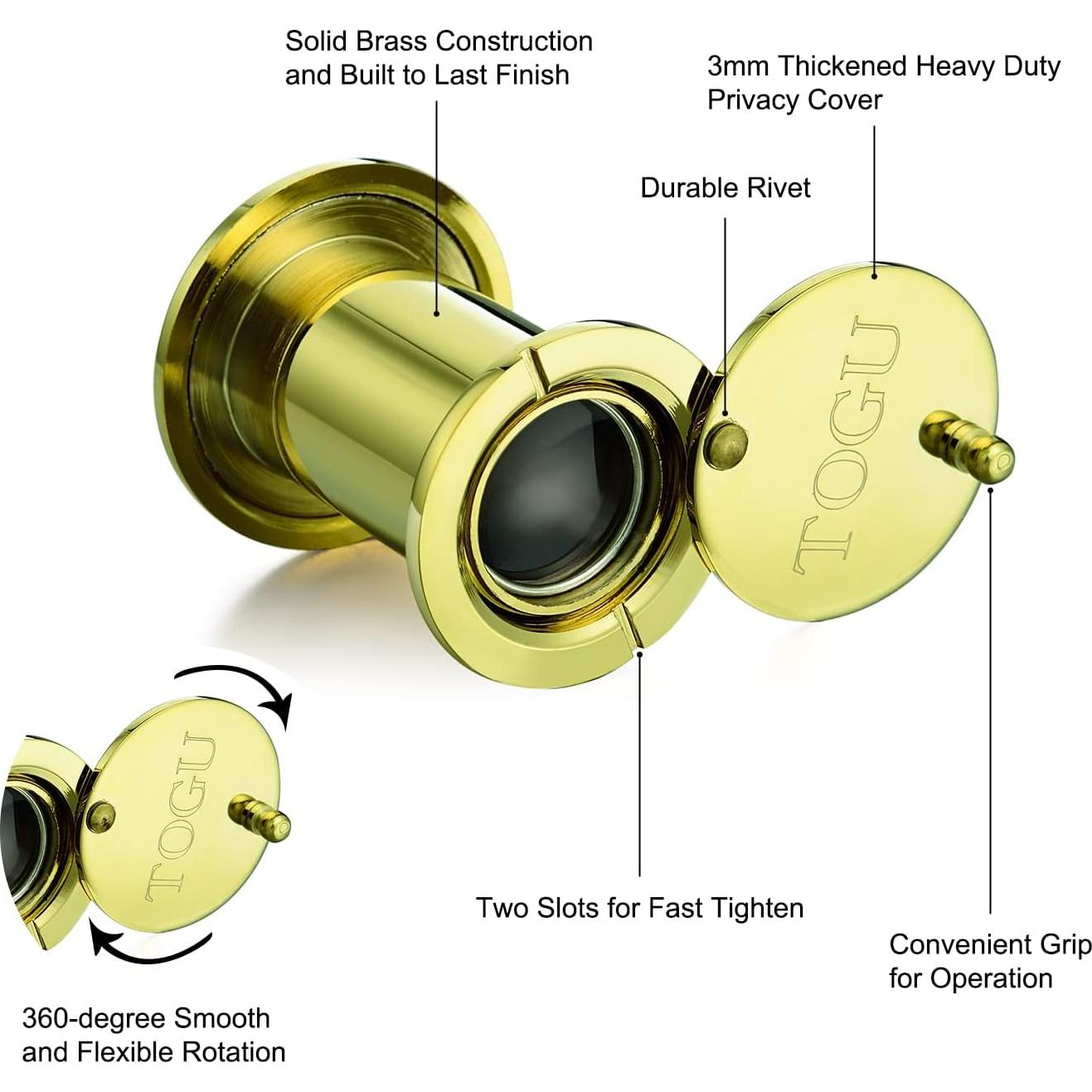 Mirador de Puerta TOGU TG3522YG Oro PVD 220 Grados