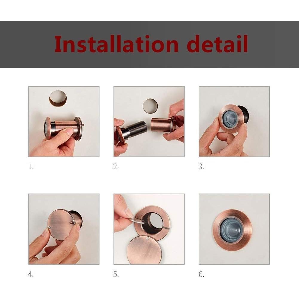 Mirador de Puerta de Seguridad Muluo 220° Latón Dorado 28mm