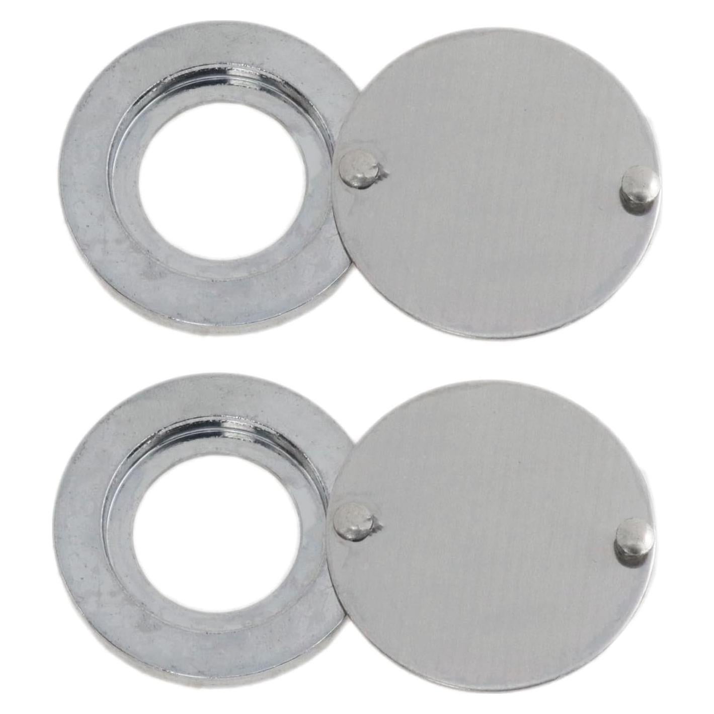 Cubierta de Mirilla de Puerta Meuey Lyot 2 Pcs Plata 5.5x1.65cm
