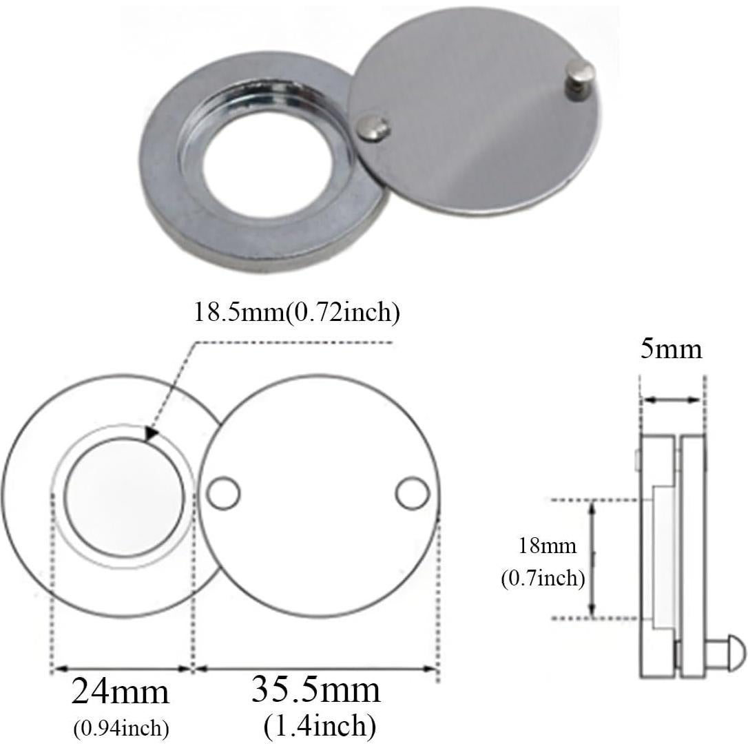 Cubierta de Mirilla de Puerta Meuey Lyot 2 Pcs Plata 5.5x1.65cm