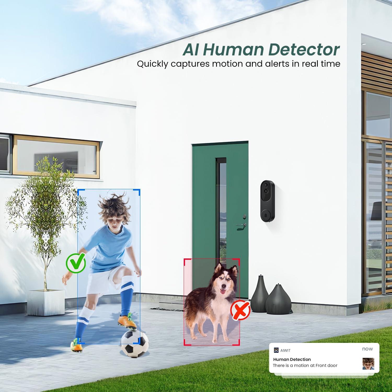 Cámara de Timbre Inalámbrica BITEPASS M50 1080p con IA