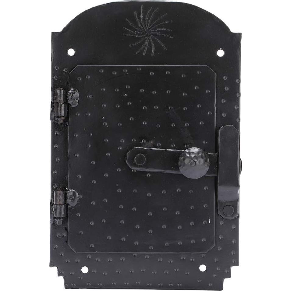 Rejilla de puerta forjada A29 Speakeasy con acabado negro