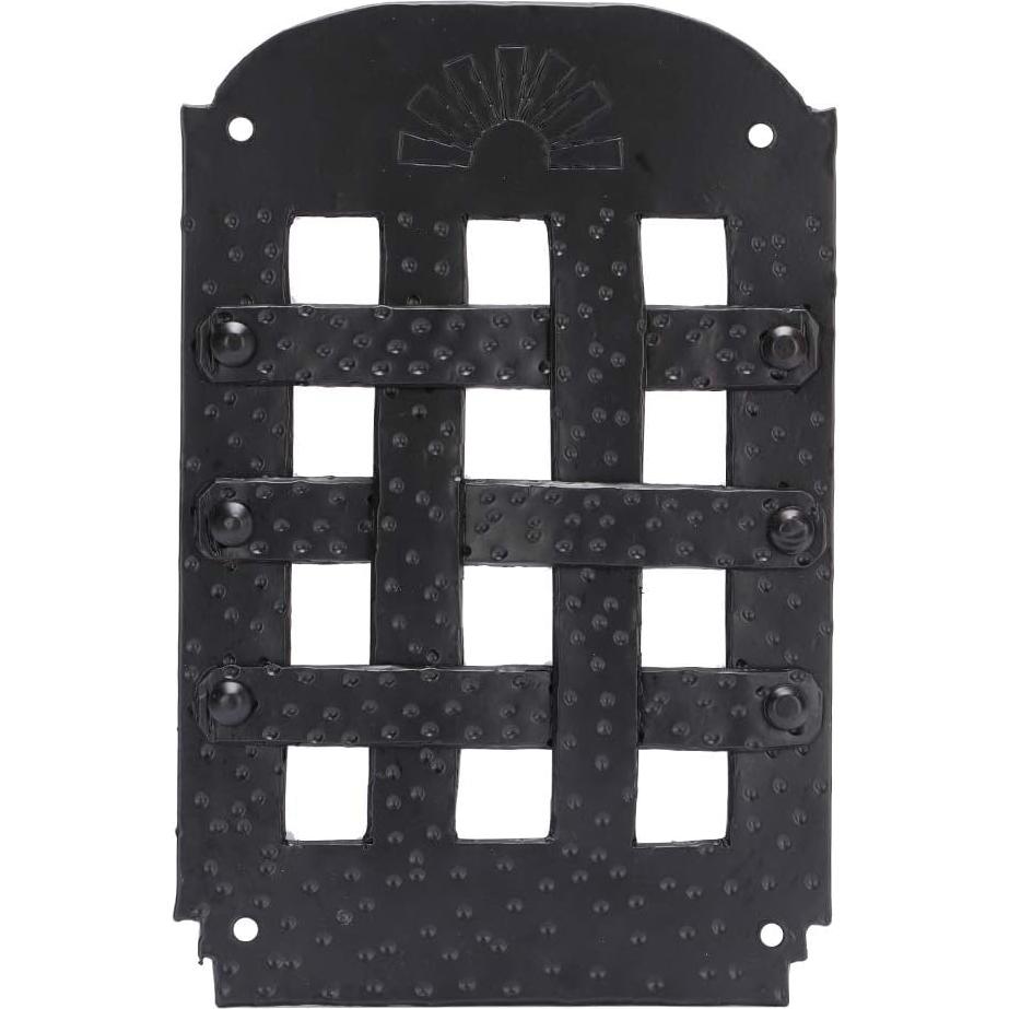 Rejilla de puerta forjada A29 Speakeasy con acabado negro