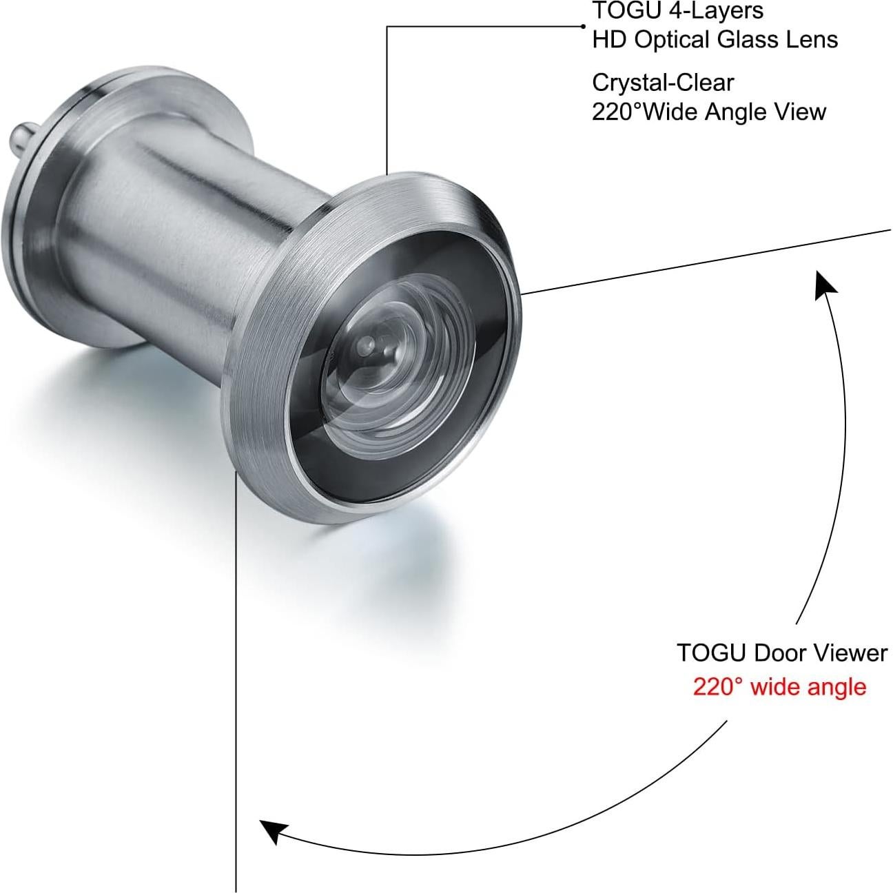 Mirador de Puerta TOGU TG3522YG Cromo Satinado 220 Grados