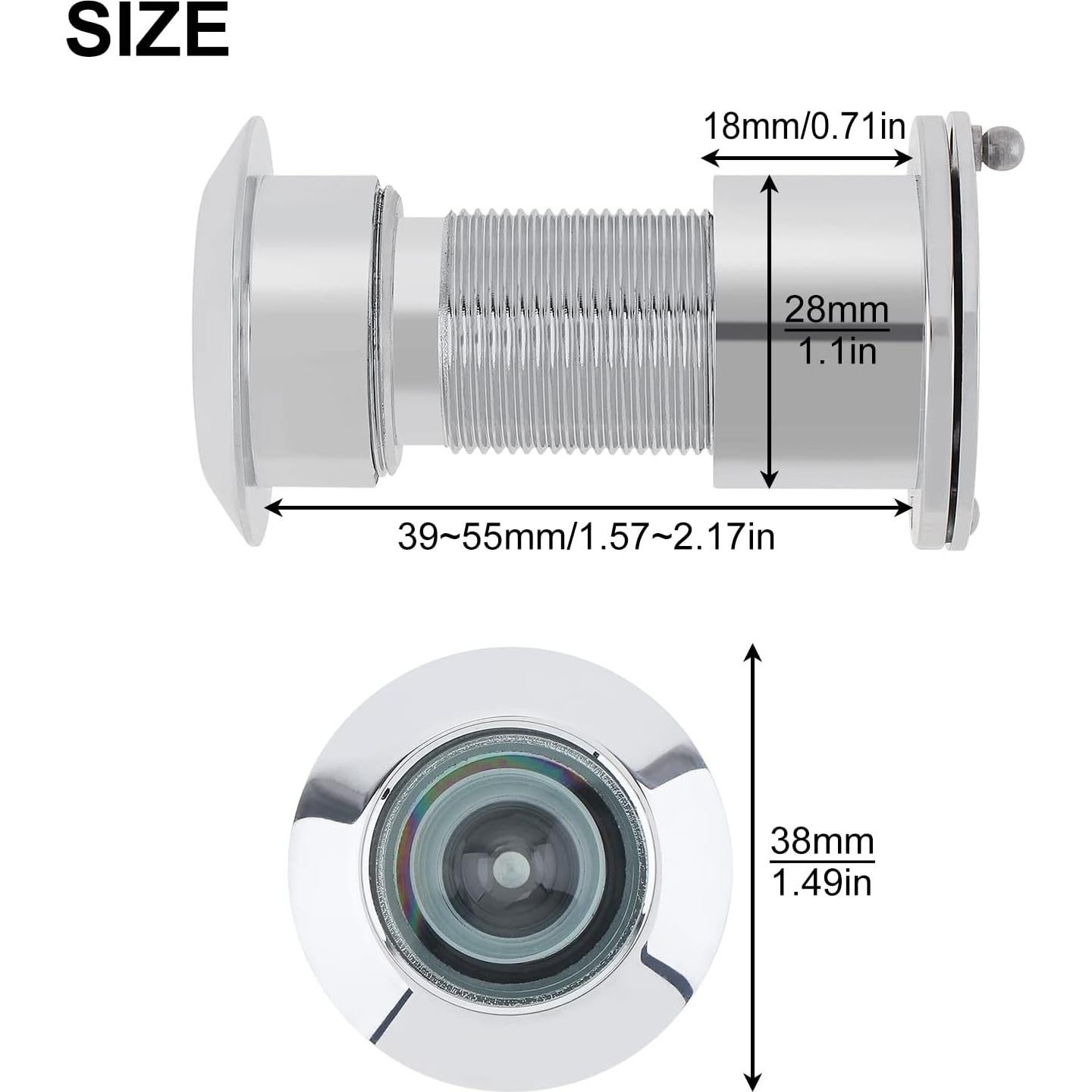 Mirador de Puerta Cromo HOJLKLD 220 Grados para Puertas 40-54mm