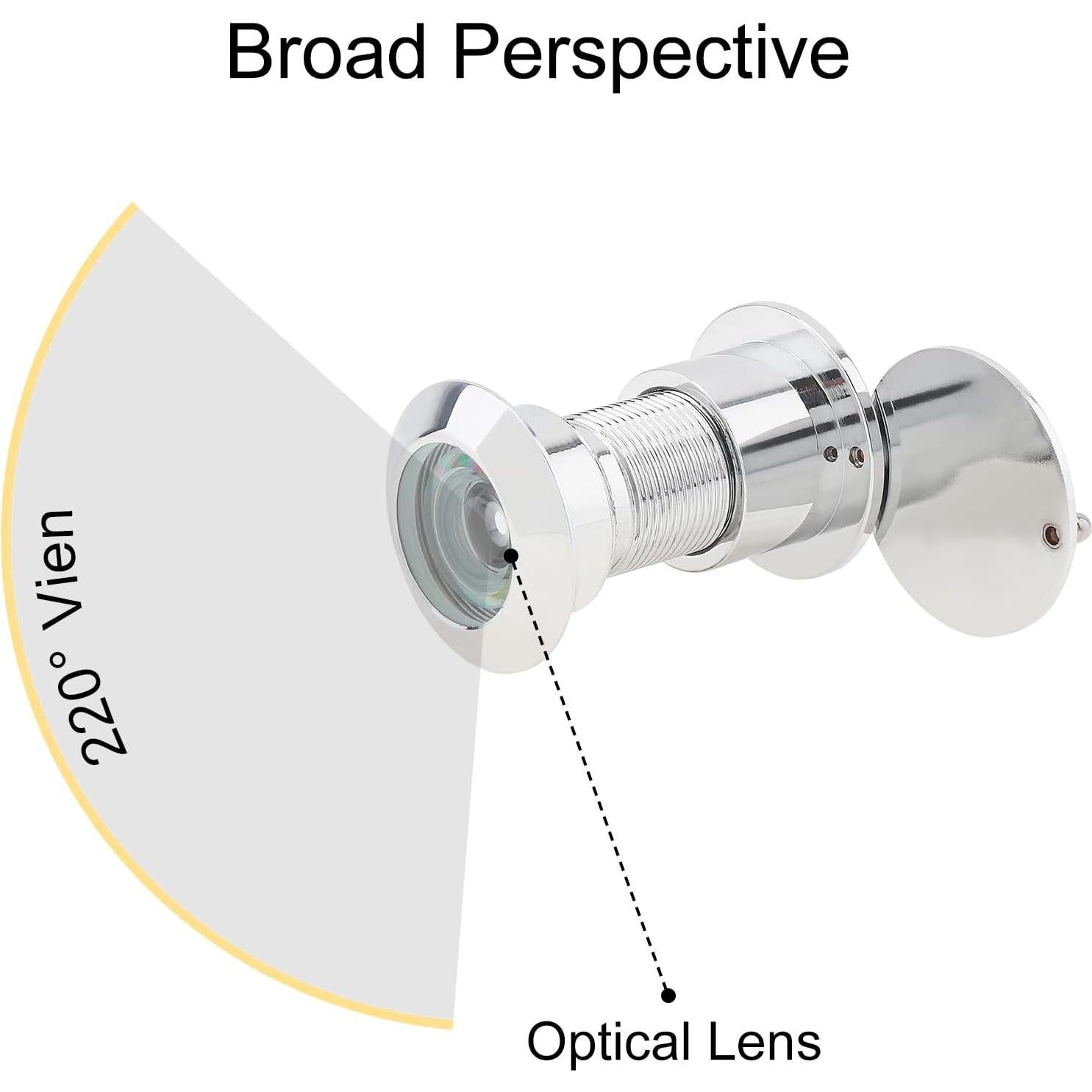 Mirador de Puerta Cromo HOJLKLD 220 Grados para Puertas 40-54mm