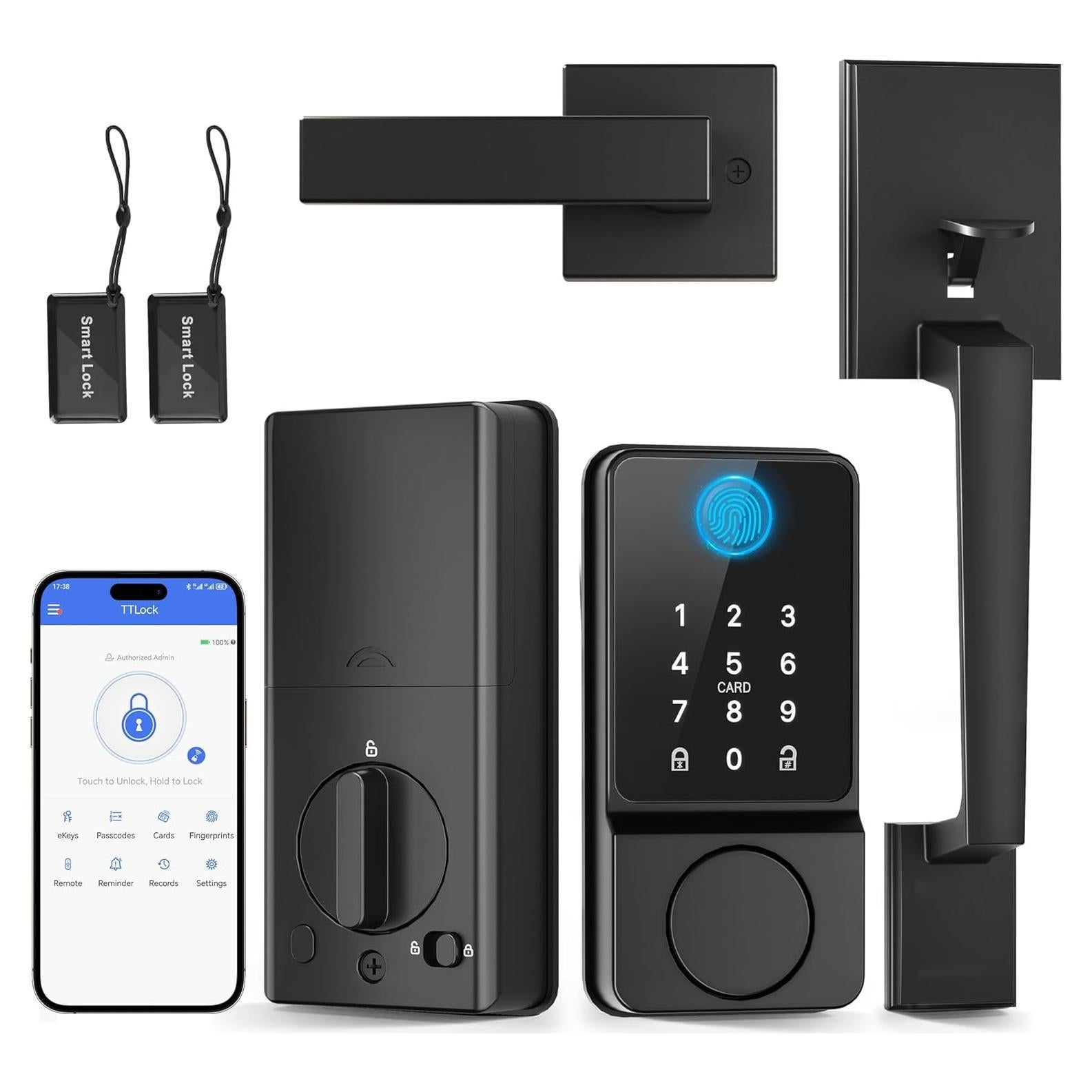 Cerradura inteligente POWIFY con APP y teclado, negra