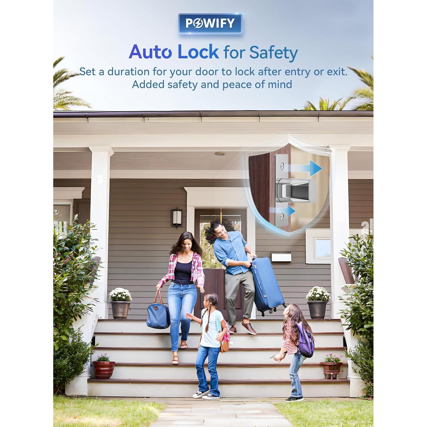 Cerradura inteligente POWIFY con APP y teclado, negra