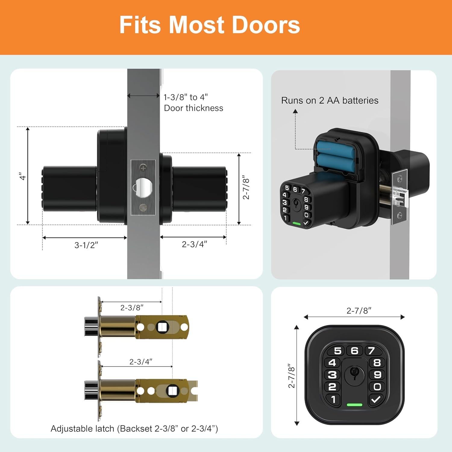 Cerradura de Puerta Richelock IU52 Doble Cara Teclado Impermeable