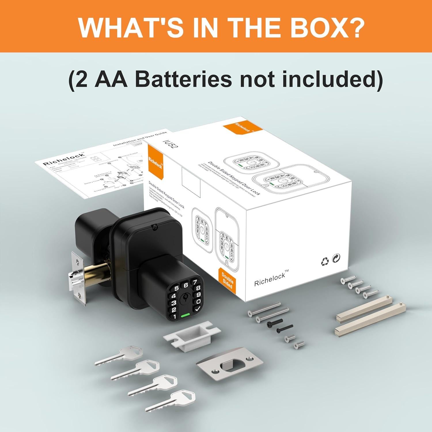 Cerradura de Puerta Richelock IU52 Doble Cara Teclado Impermeable