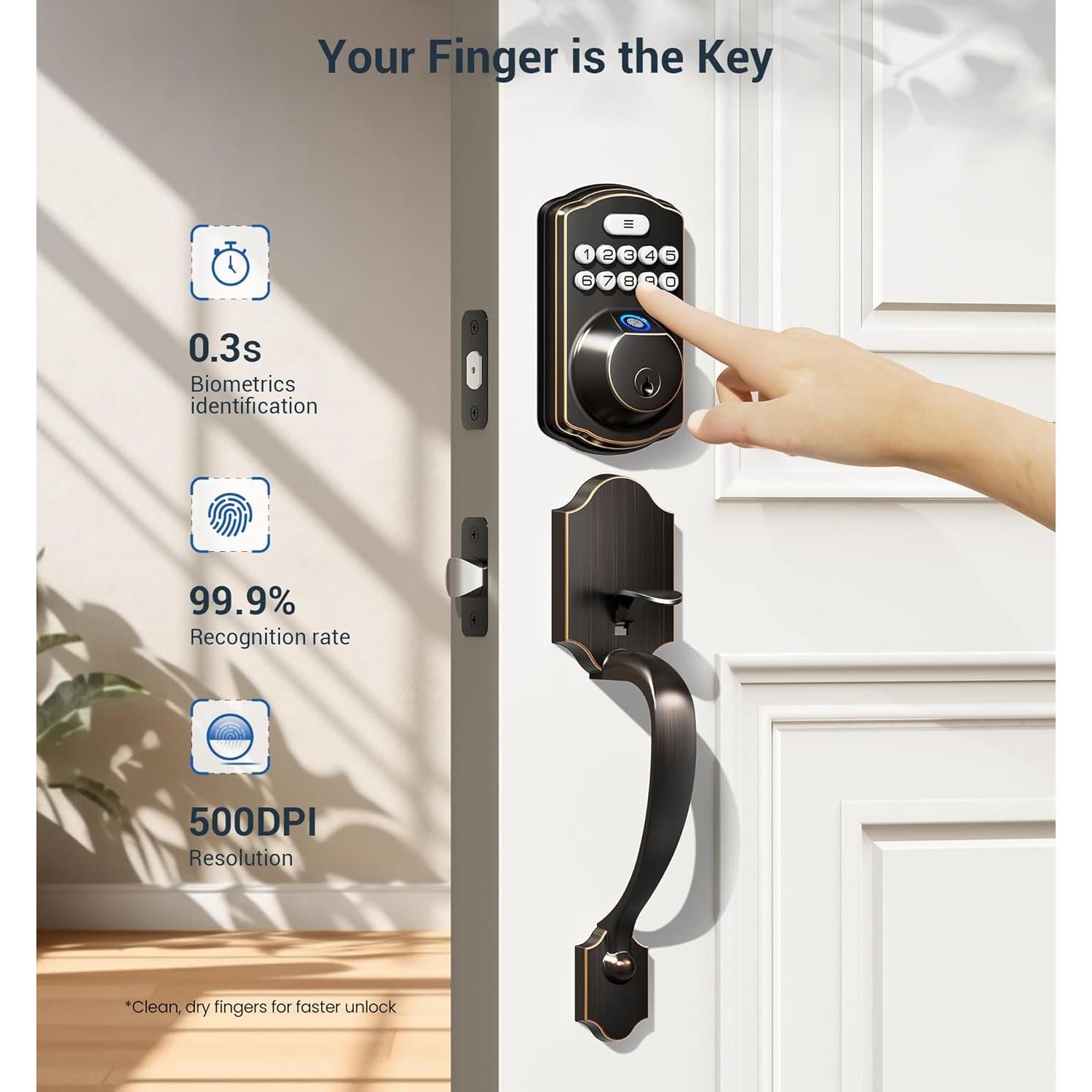 Cerradura Electrónica Veise KS02D con Huella Dactilar y Teclado