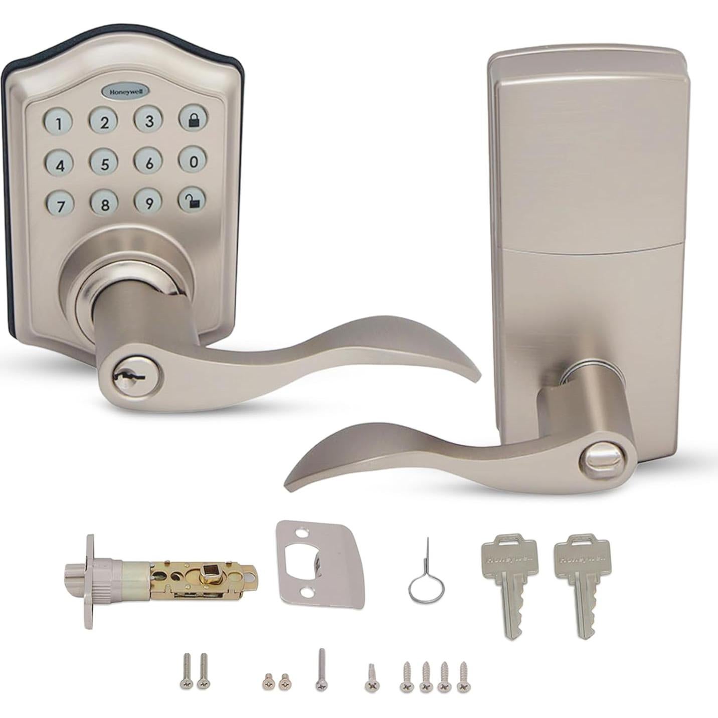 Cerradura Electrónica Honeywell con Teclado - Niquel Satinado
