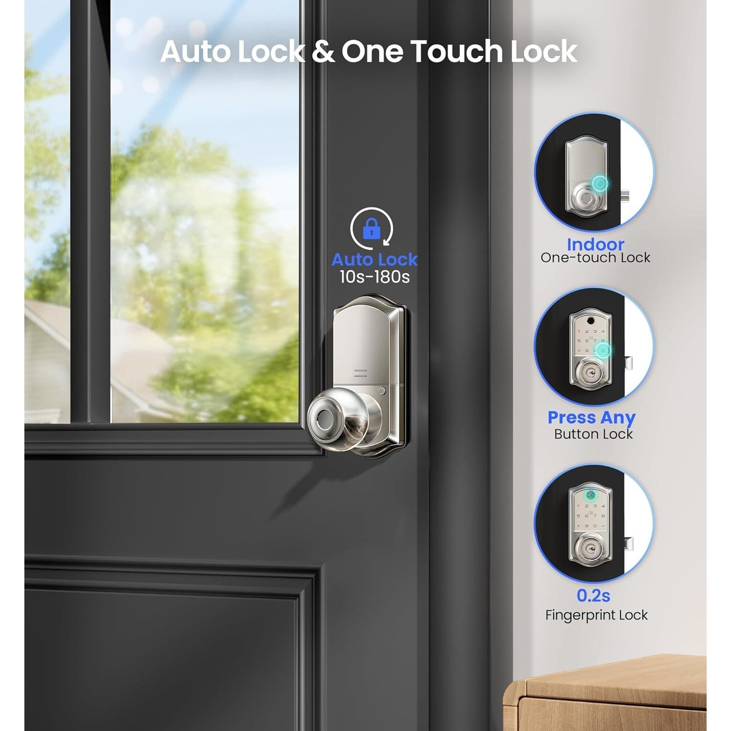 Cerradura Inteligente Veise VE018 - Huella Dactilar, App, IP55