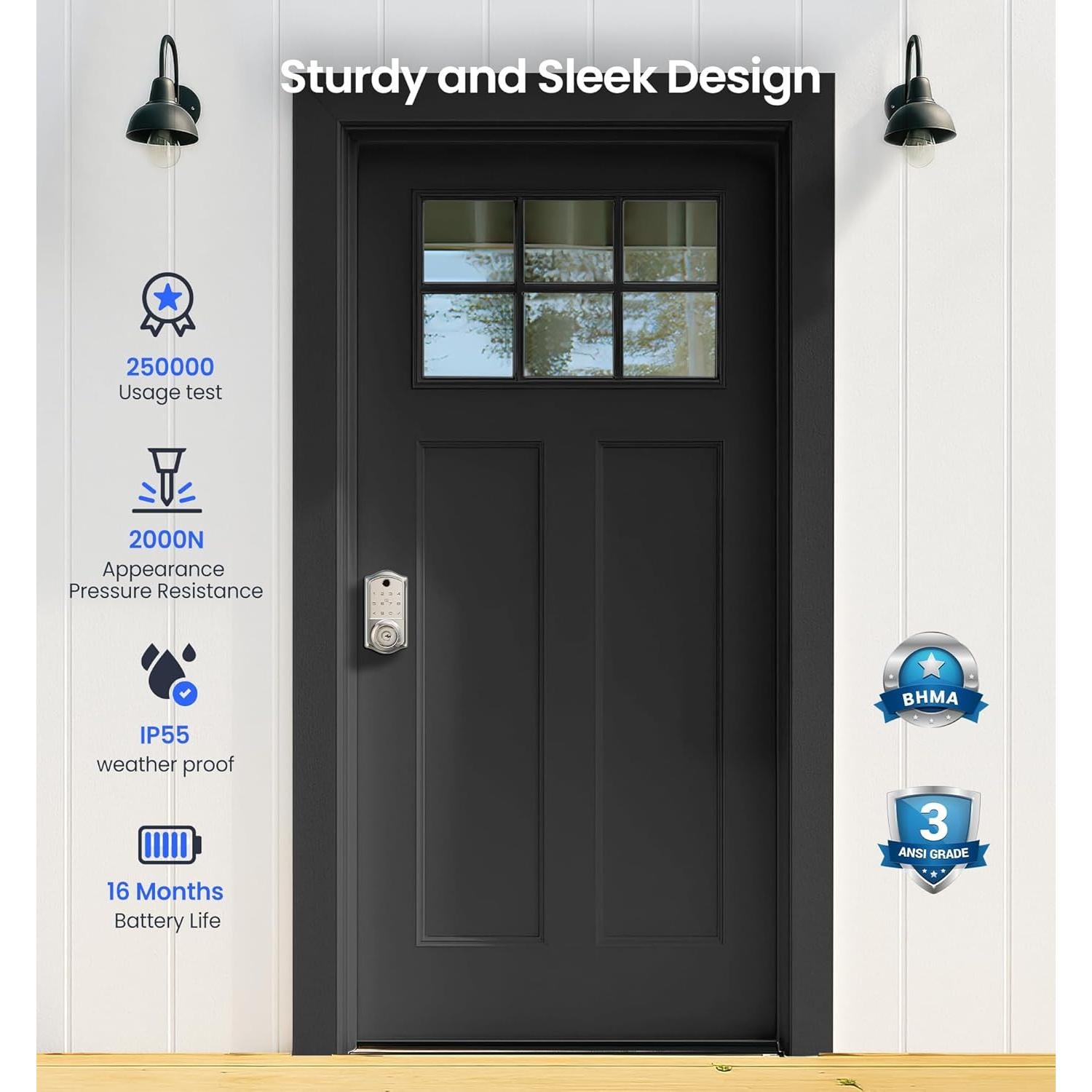 Cerradura Inteligente Veise VE018 - Huella Dactilar, App, IP55