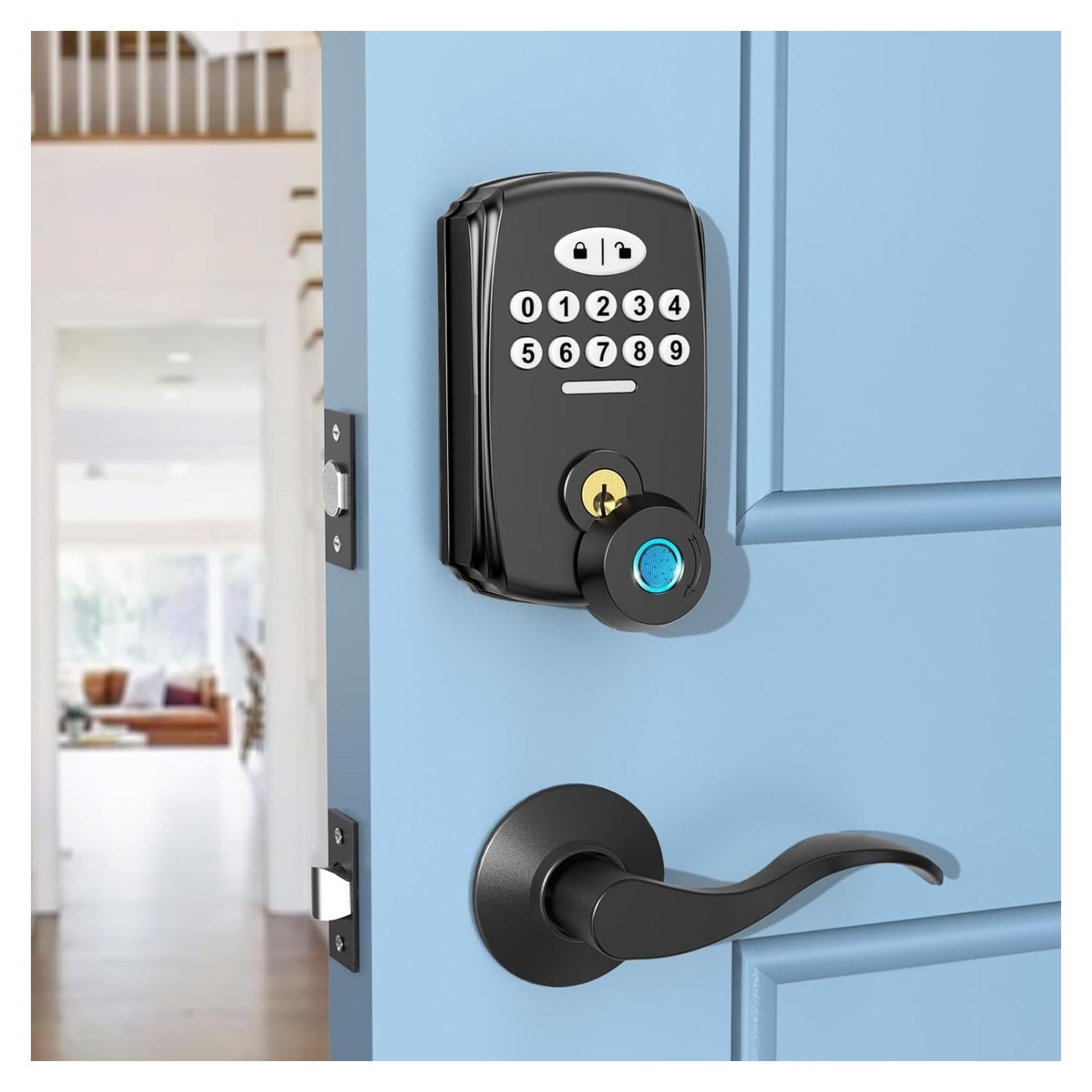 Cerradura Biométrica PHYSEN con Huella Dactilar y Manijas