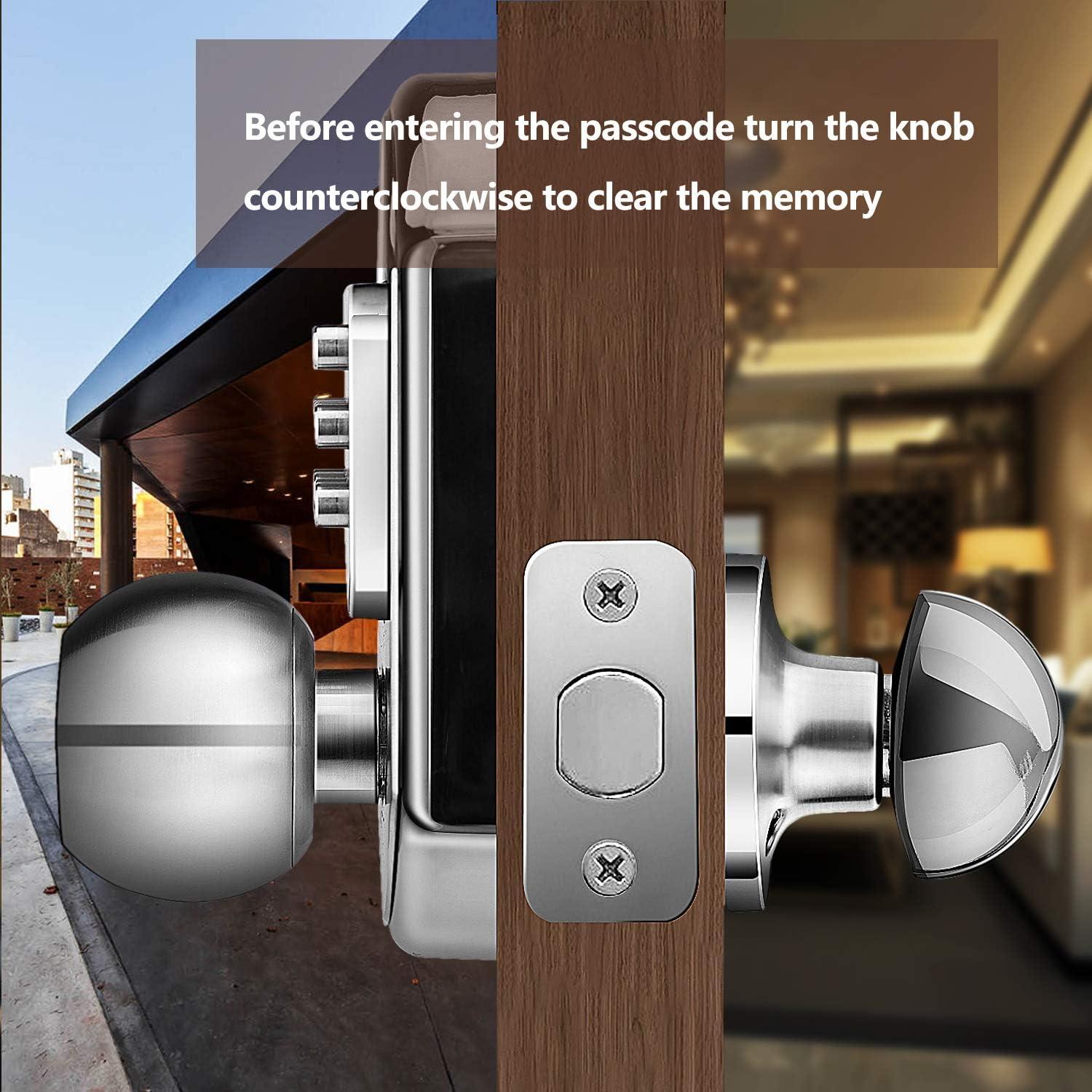 Cerradura de Puerta Sin Llave Elemake Acero Inoxidable Gris