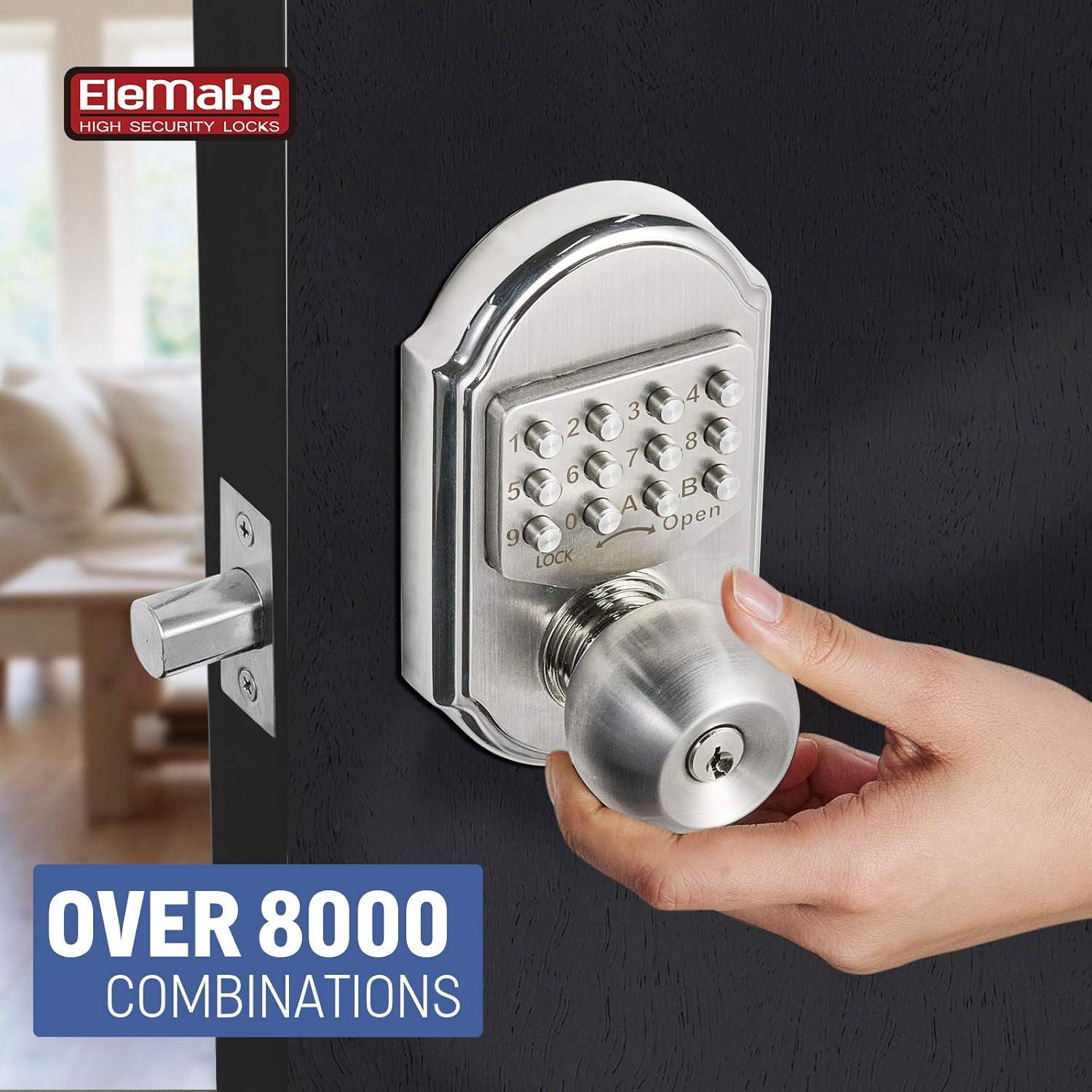 Cerradura de Puerta Sin Llave Elemake Acero Inoxidable Gris