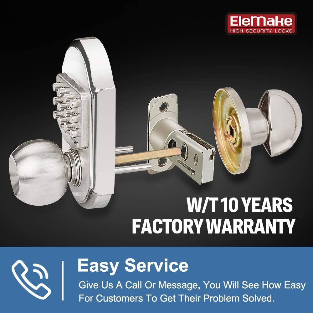 Cerradura de Puerta Sin Llave Elemake Acero Inoxidable Gris