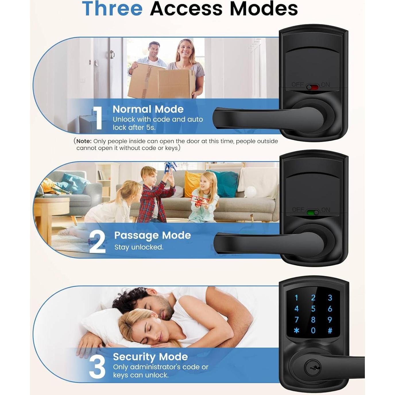 Cerradura Inteligente Hidalife HL-669 Negra Mate con Teclado Táctil