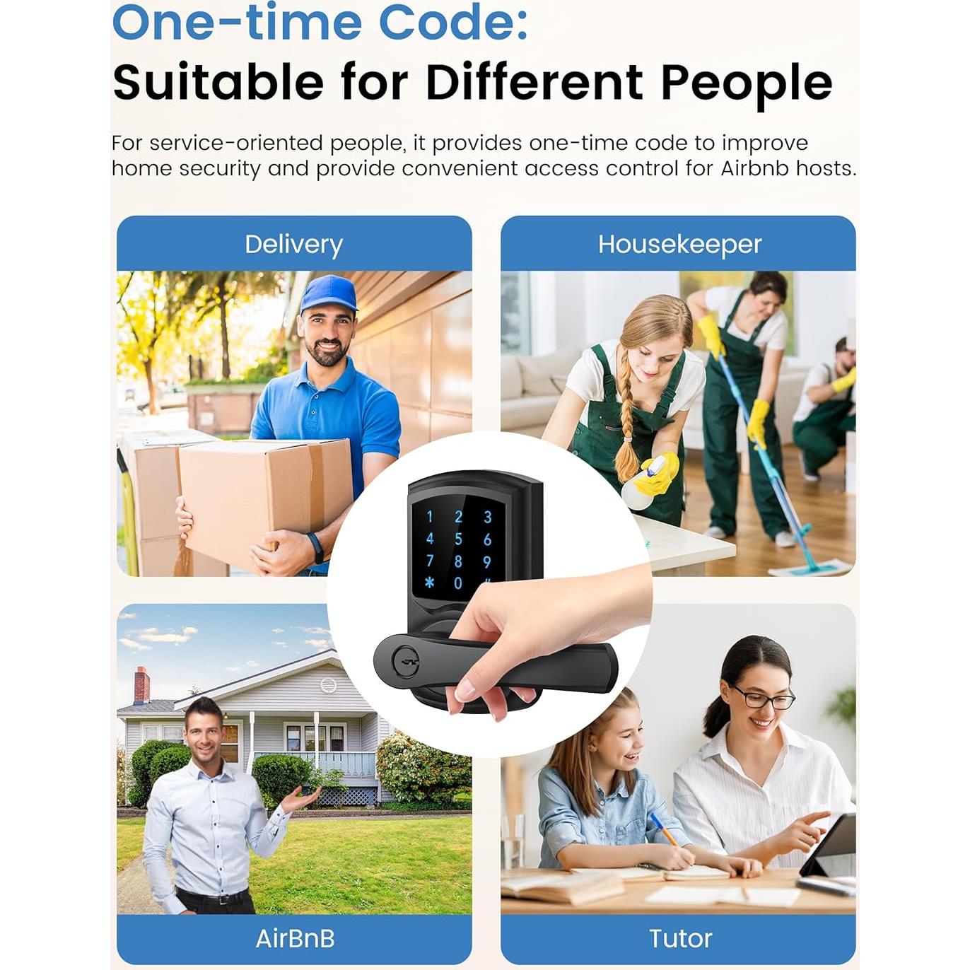 Cerradura Inteligente Hidalife HL-669 Negra Mate con Teclado Táctil