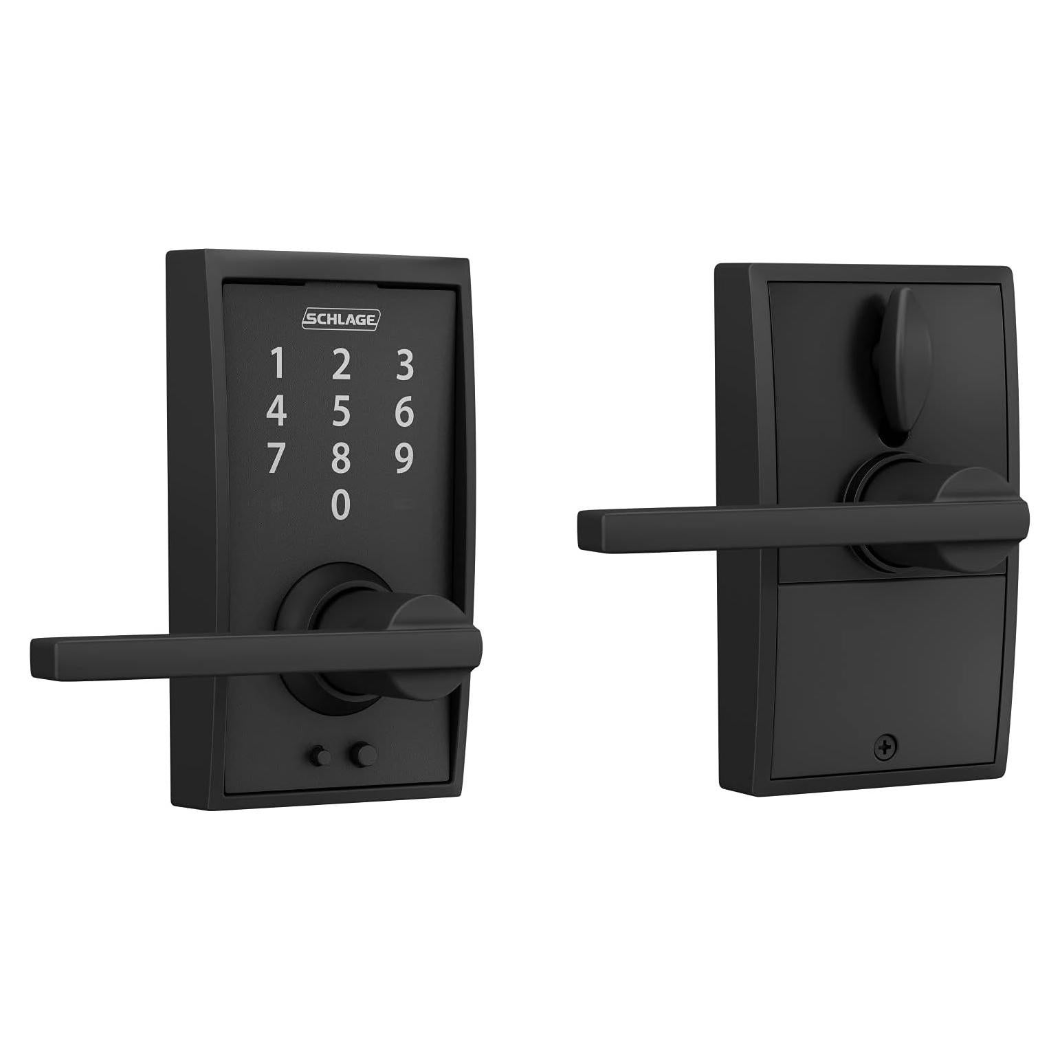Cerradura Táctil Sin Llave Schlage FE695 CEN 622 Latitude Negro Mate