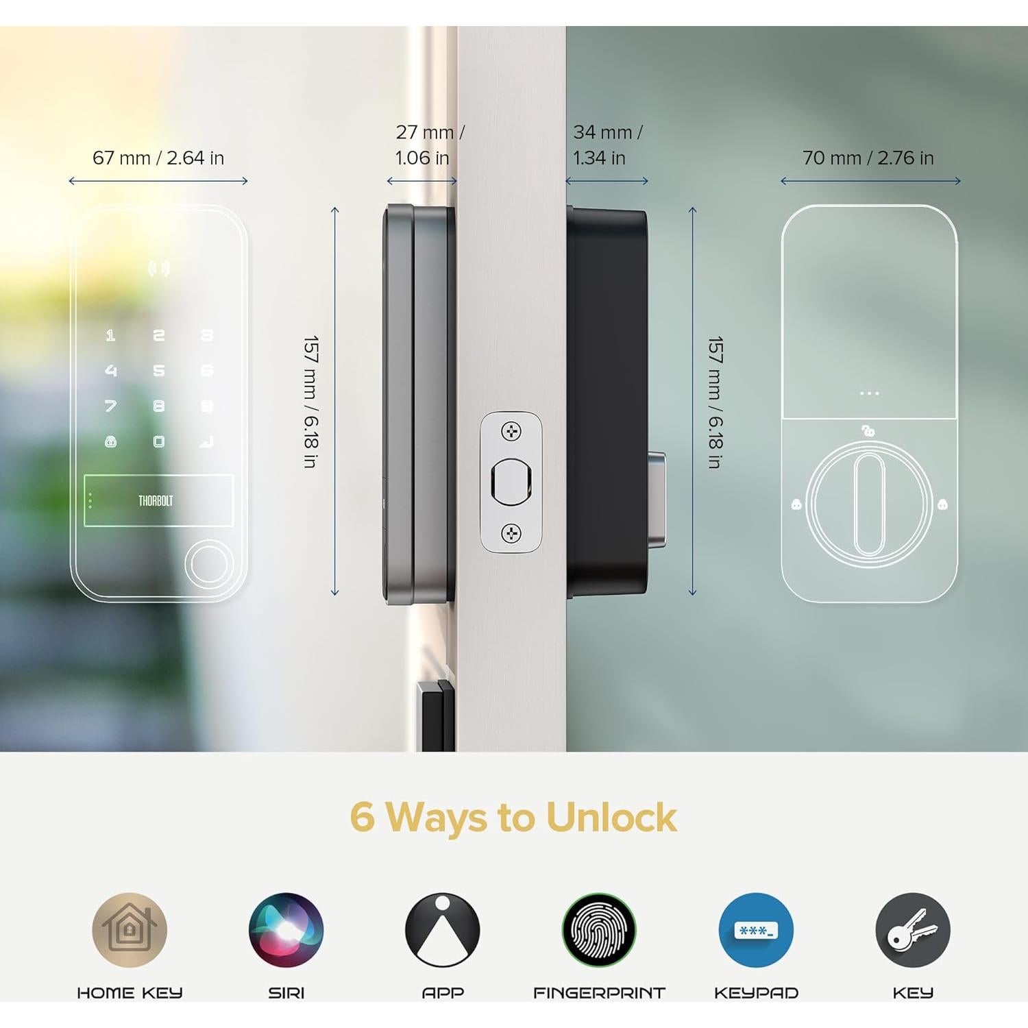 Cerradura Inteligente ThorBolt X1 con Huella Dactilar y HomeKit