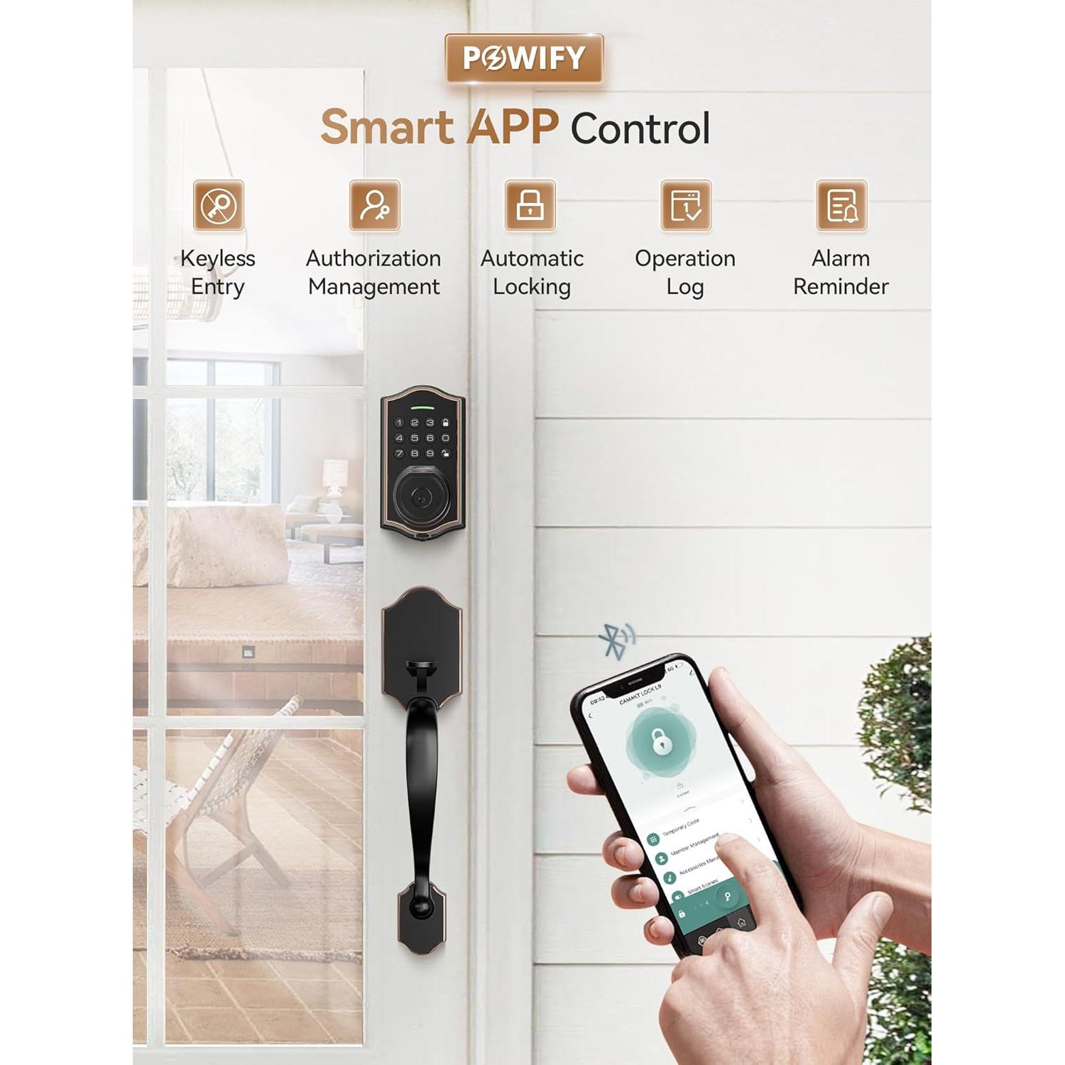 Cerradura inteligente POWIFY PO-DS05-GT1 con huella dactilar