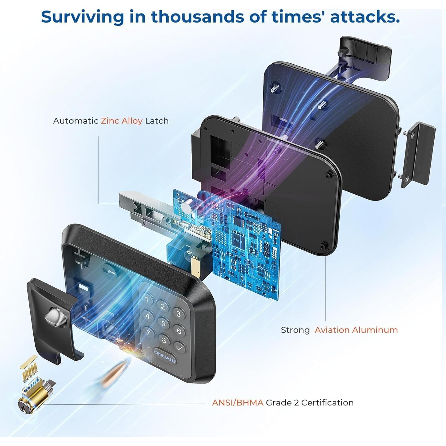 Cerradura de puerta sin llave ONNAIS para RV con control remoto