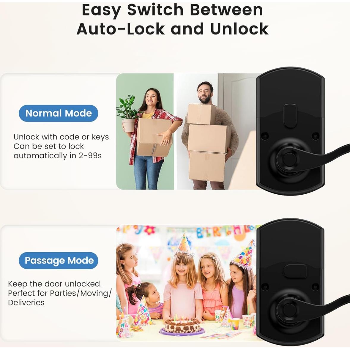 Cerradura Inteligente Hidalife HL-300L Teclado Negro Mate