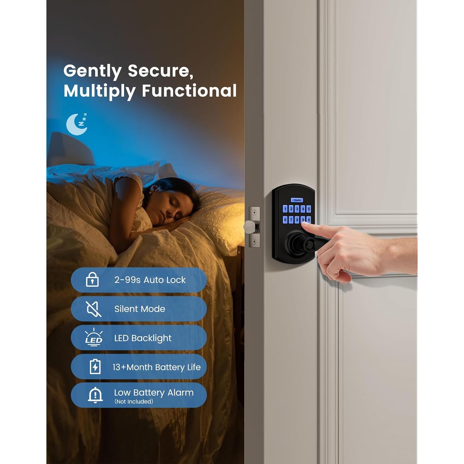 Cerradura Inteligente Hidalife HL-300L Teclado Negro Mate